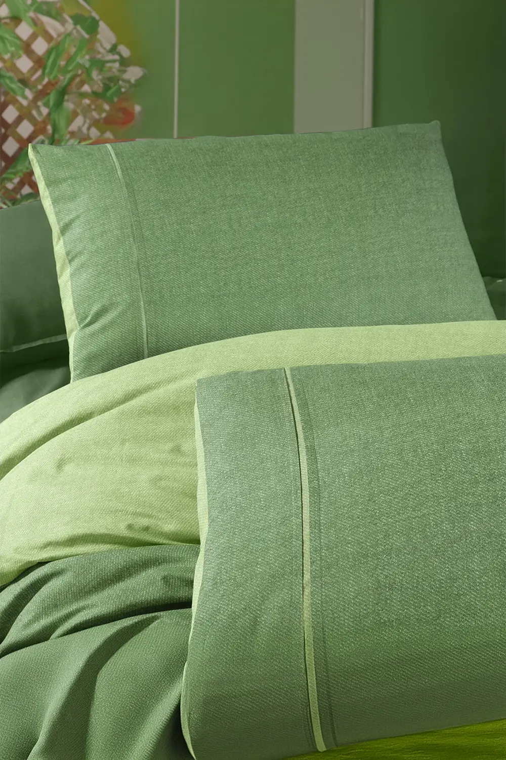 Unitwill Yeşil Tek Kişilik %100 Pamuk Nevresim Takımı