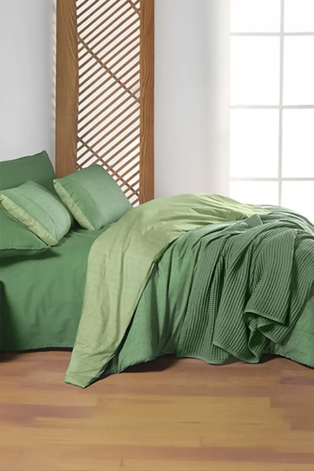 Unitwill Yeşil Tek Kişilik %100 Pamuk Nevresim Takımı