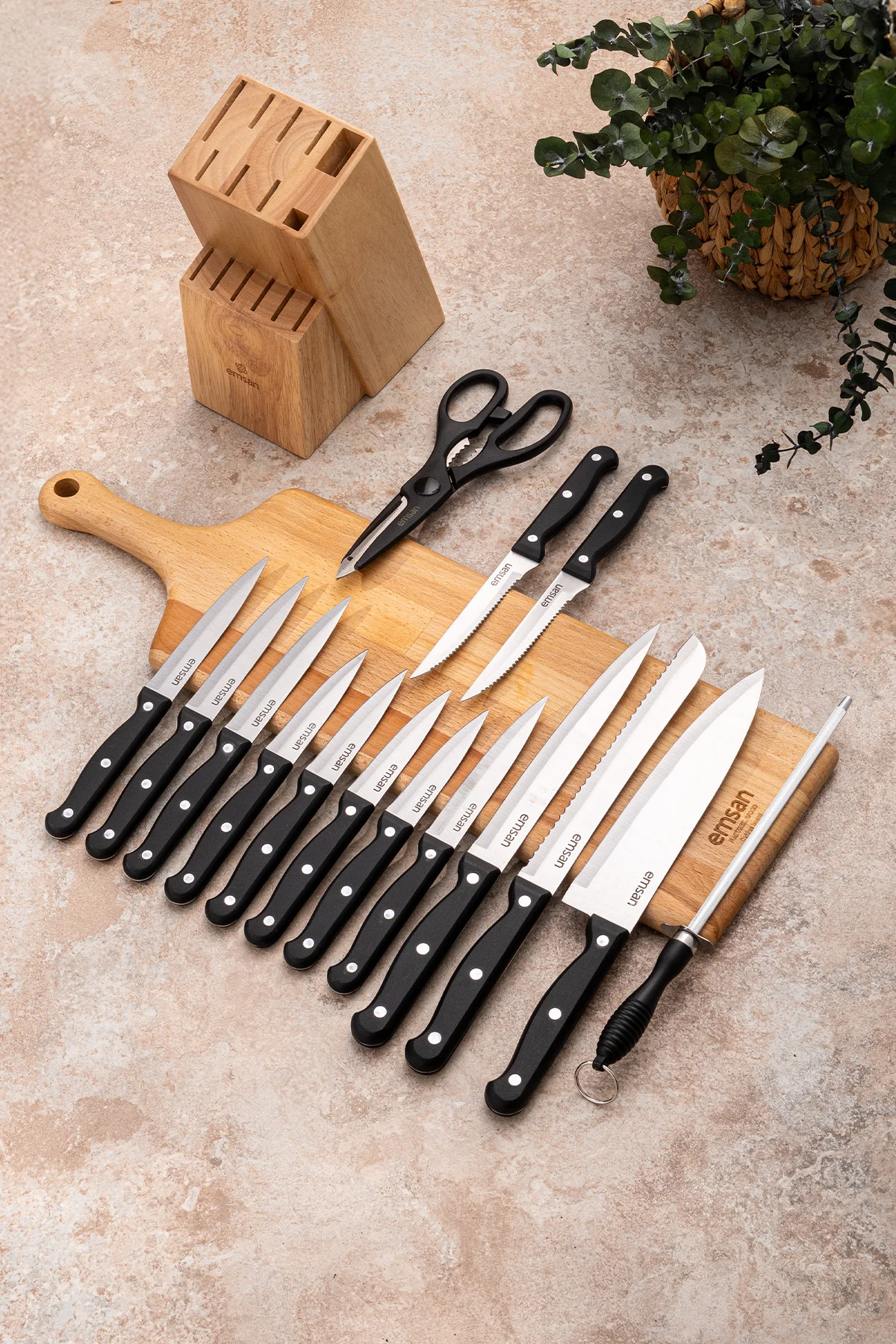 Universal 15 Parça Standlı Bıçak Seti