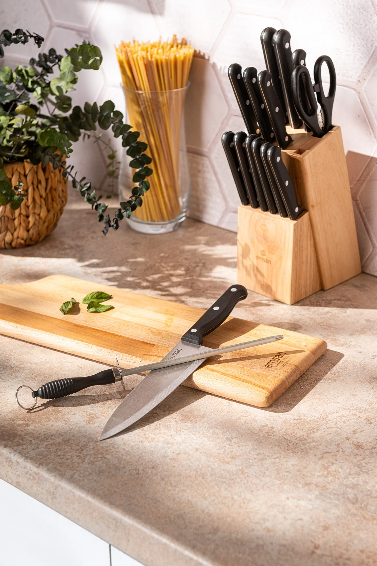 Universal 15 Parça Standlı Bıçak Seti