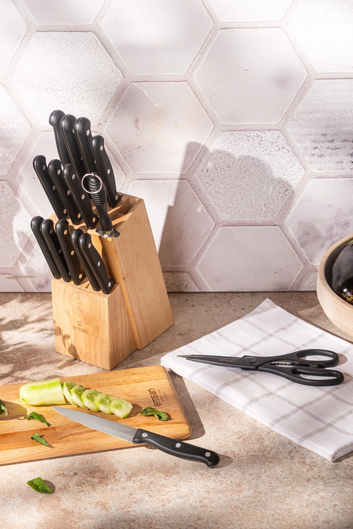 Universal 15 Parça Standlı Bıçak Seti