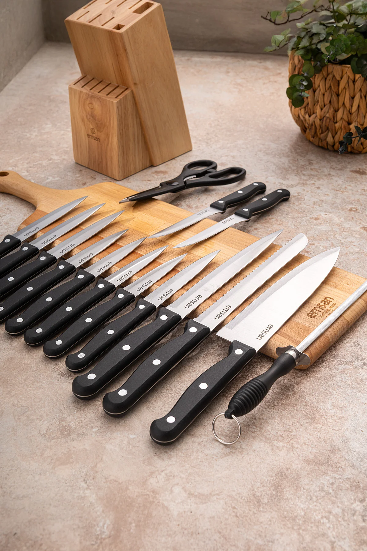 Universal 15 Parça Standlı Bıçak Seti