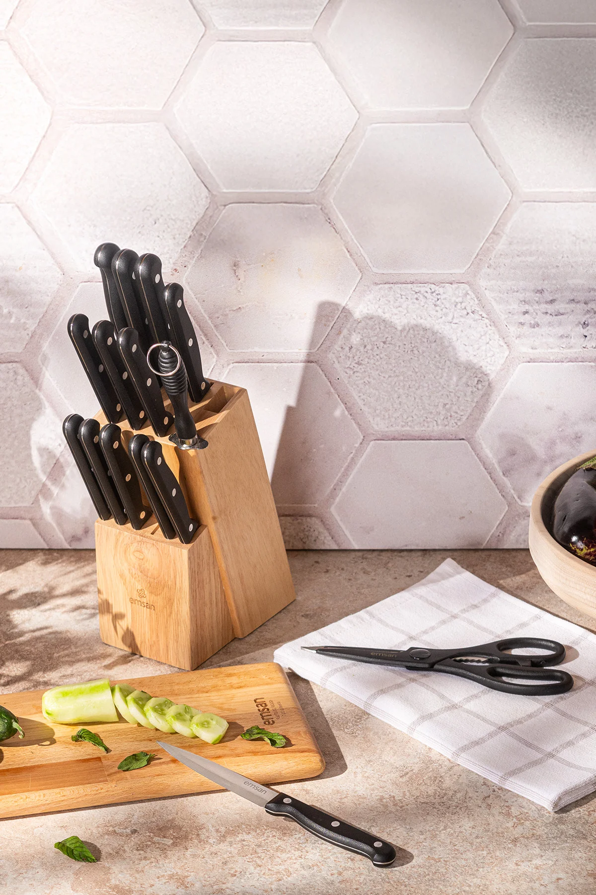 Universal 15 Parça Standlı Bıçak Seti