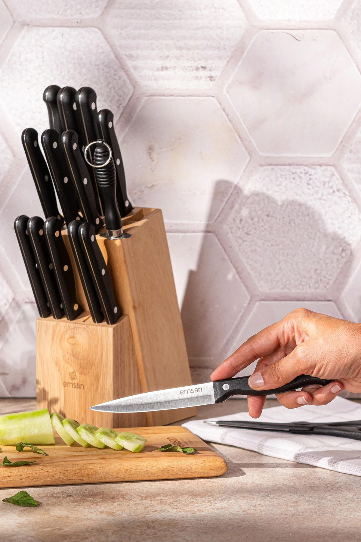 Universal 15 Parça Standlı Bıçak Seti