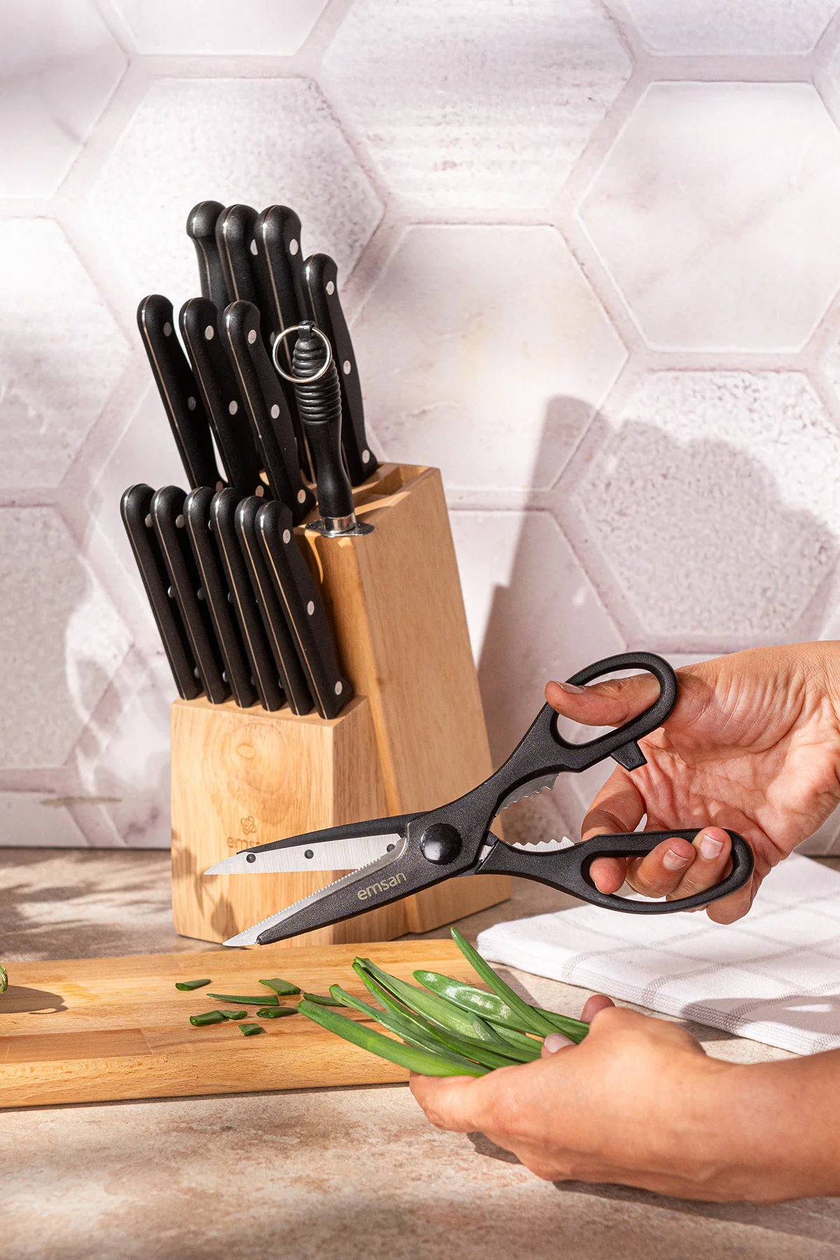 Universal 15 Parça Standlı Bıçak Seti