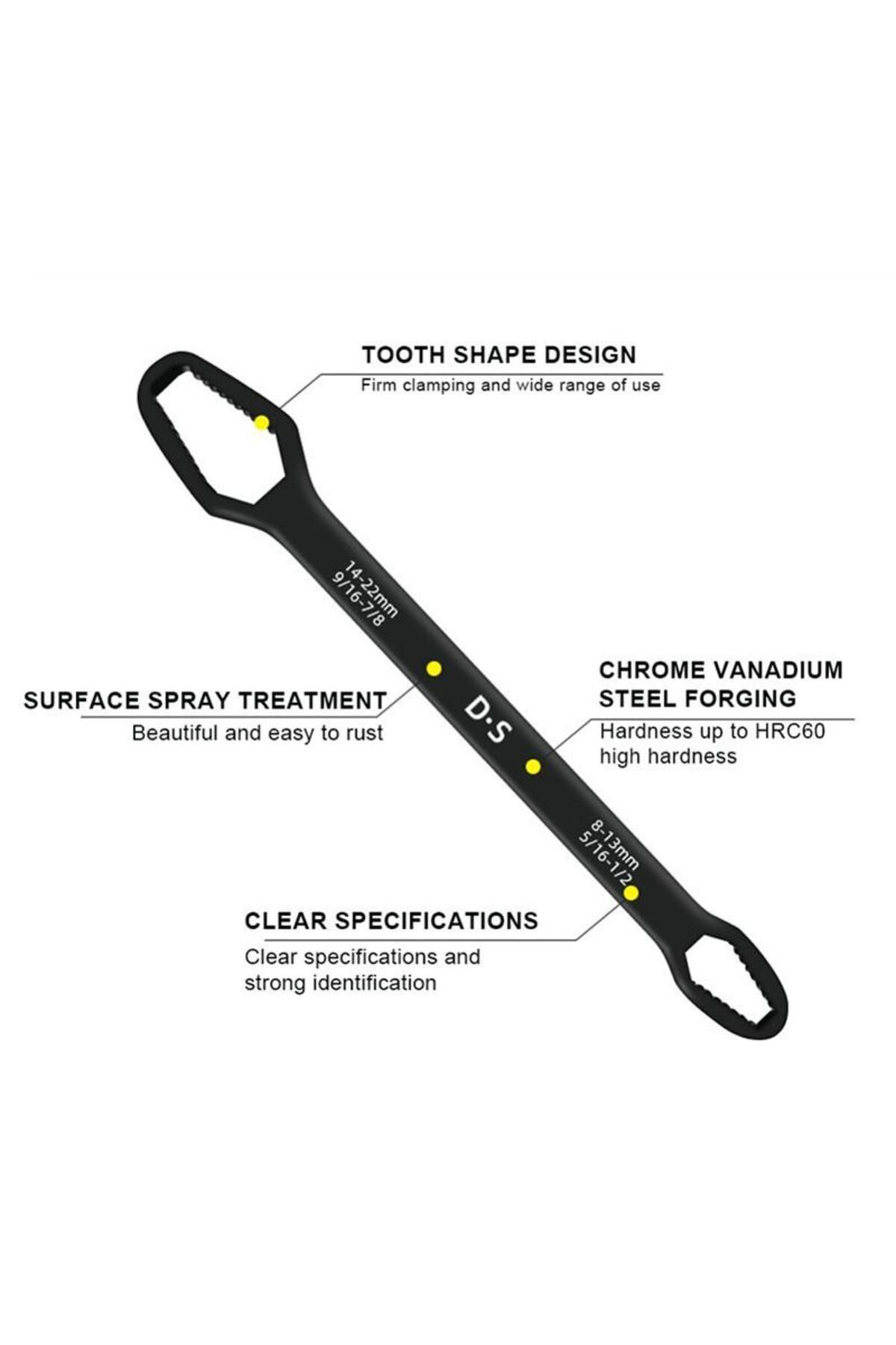 Ok Aksesuar Universal Anahtari Çift Kafali  Çok Fonksiyonlu 6-22Mm  Go5060753