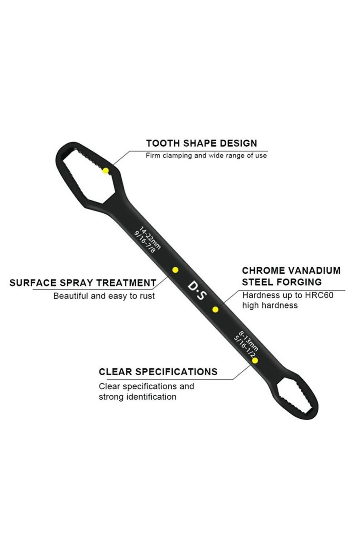 Universal Anahtarı Çift kafalı Çok Fonksiyonlu 6-22mm Universal Anahtarı Çift kafalı Çok Fonksiyonlu 6-22mm