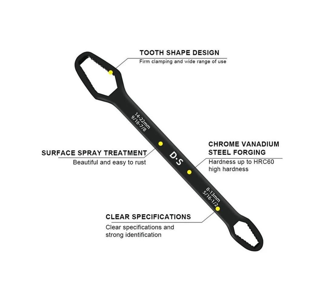 Universal Anahtarı Çift Kafalı Çok Fonksiyonlu 6-22mm 5224 Universal Anahtarı Çift Kafalı Çok Fonksiyonlu 6-22mm 5224