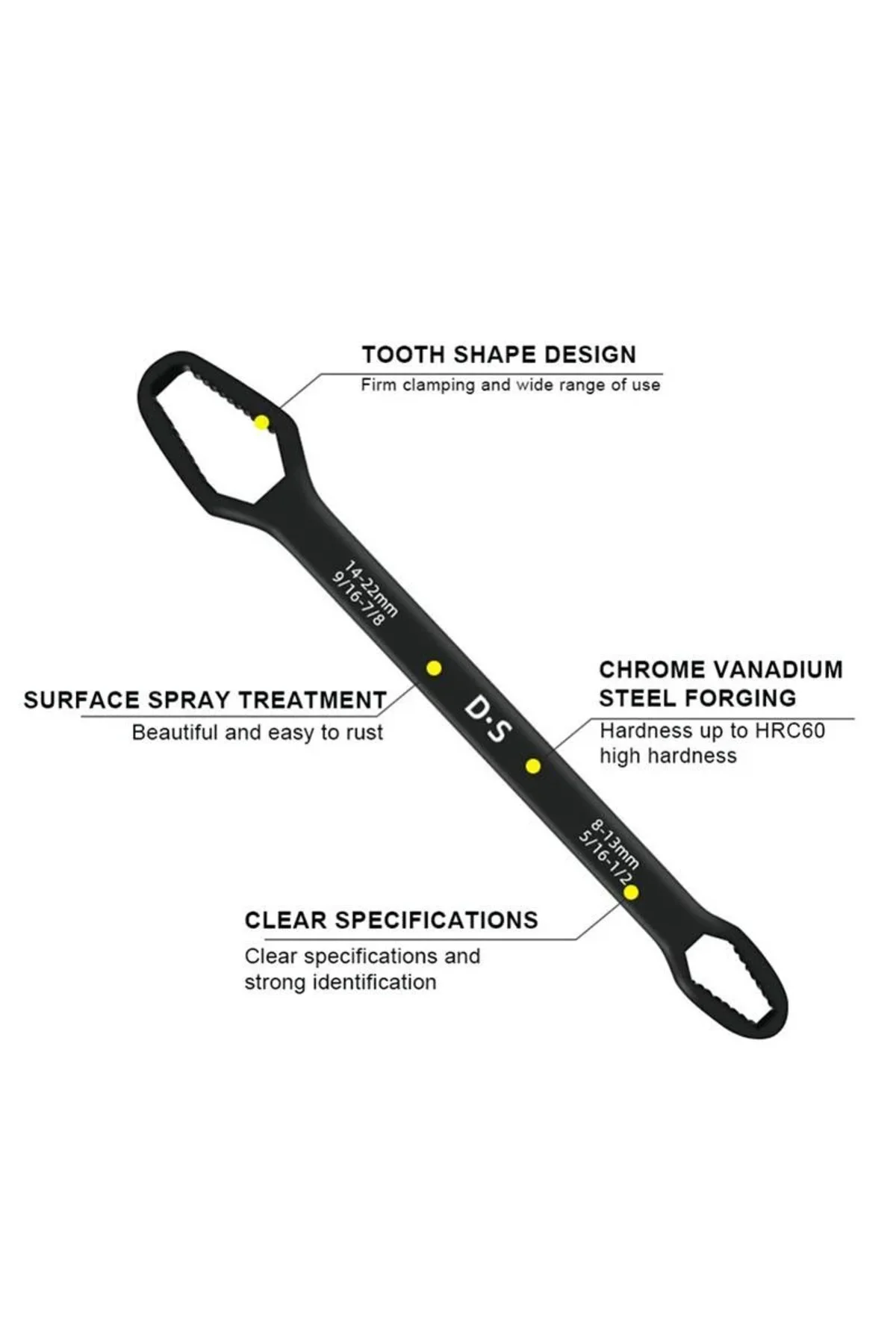 Universal Anahtarı Çift kafalı Çok Fonksiyonlu 6-22mm Universal Anahtarı Çift kafalı Çok Fonksiyonlu 6-22mm