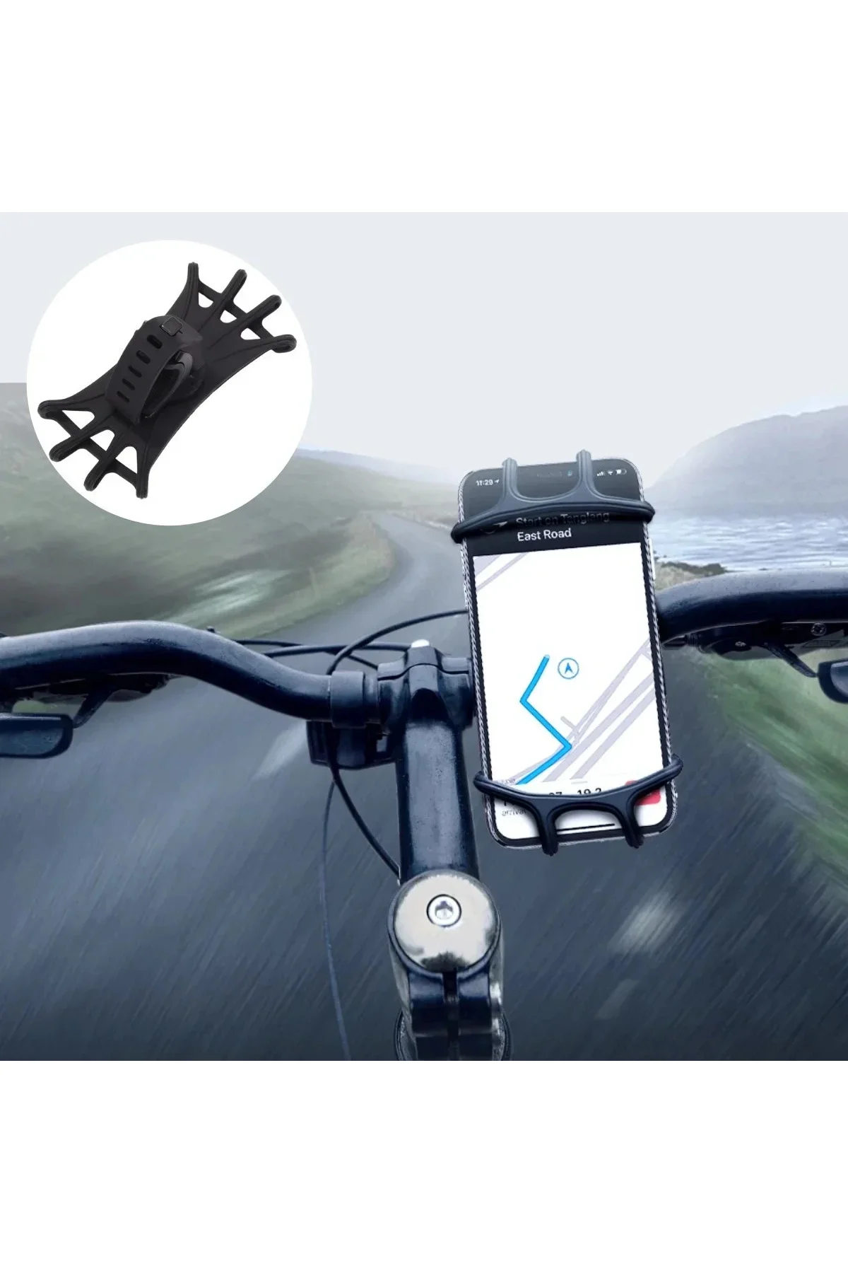 Universal Bisiklet Motosiklet Çocuk Arabası Silikon 360 Derece Telefon Tutucu Tüm Modellerle Universal Bisiklet Motosiklet Çocuk Arabası Silikon 360 Derece Telefon Tutucu Tüm Modellerle