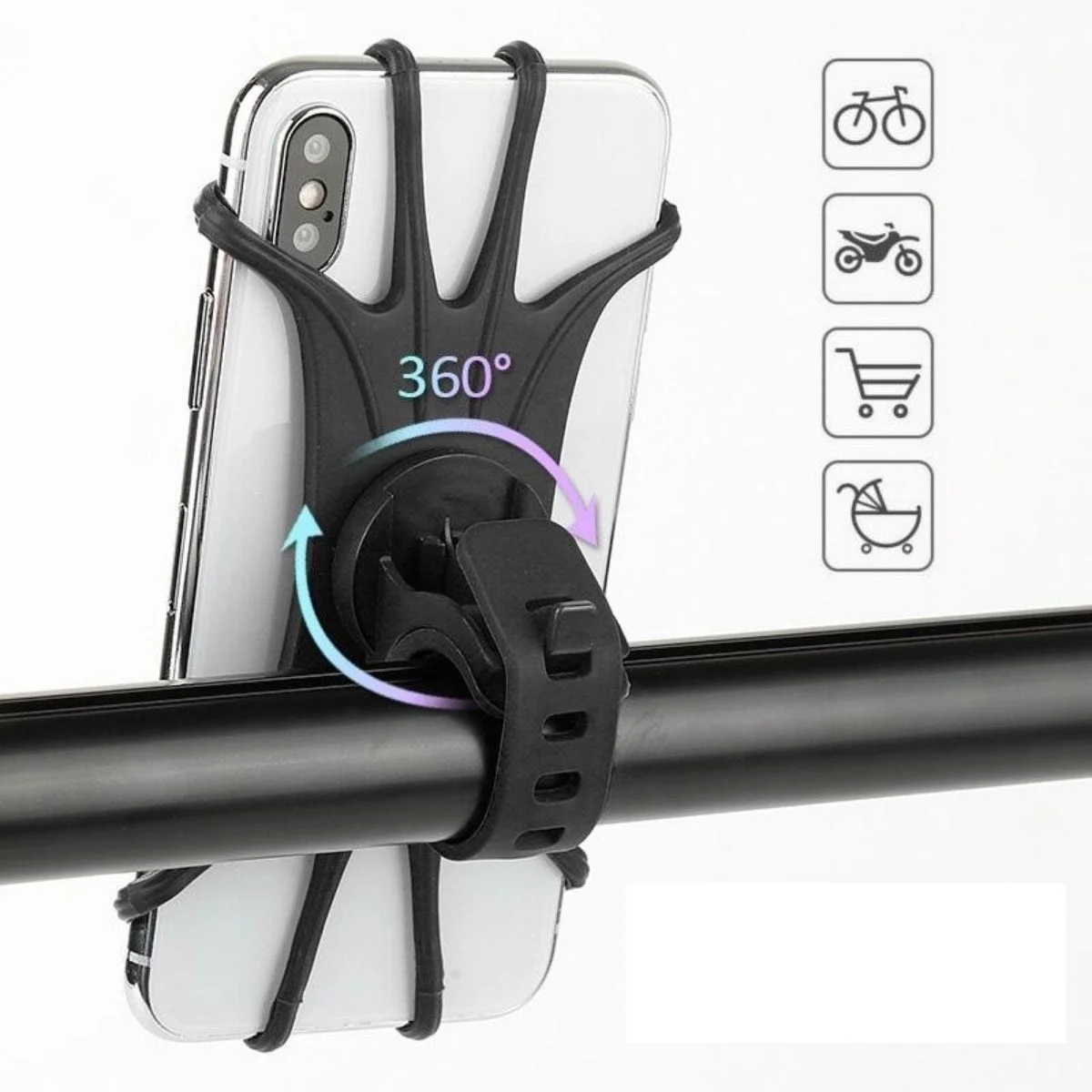 Universal Bisiklet Motosiklet Çocuk Arabası Silikon 360 Derece Telefon Tutucu Tüm Modellerle Uyumlu Bx40 Fiyatı, Yorumları ve Özellikleri