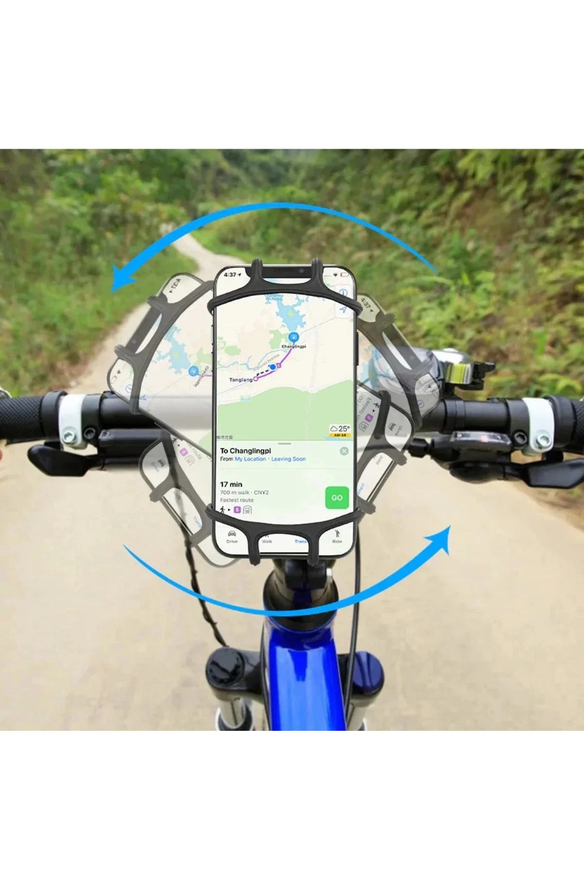 Universal Bisiklet Motosiklet Çocuk Arabası Silikon 360 Derece Telefon Tutucu Tüm Modellerle Universal Bisiklet Motosiklet Çocuk Arabası Silikon 360 Derece Telefon Tutucu Tüm Modellerle