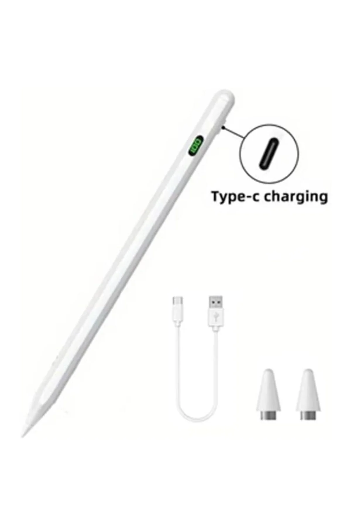 Universal Dokunmatik Stylus Kalem LED Göstergeli Manyetik Gövdeli