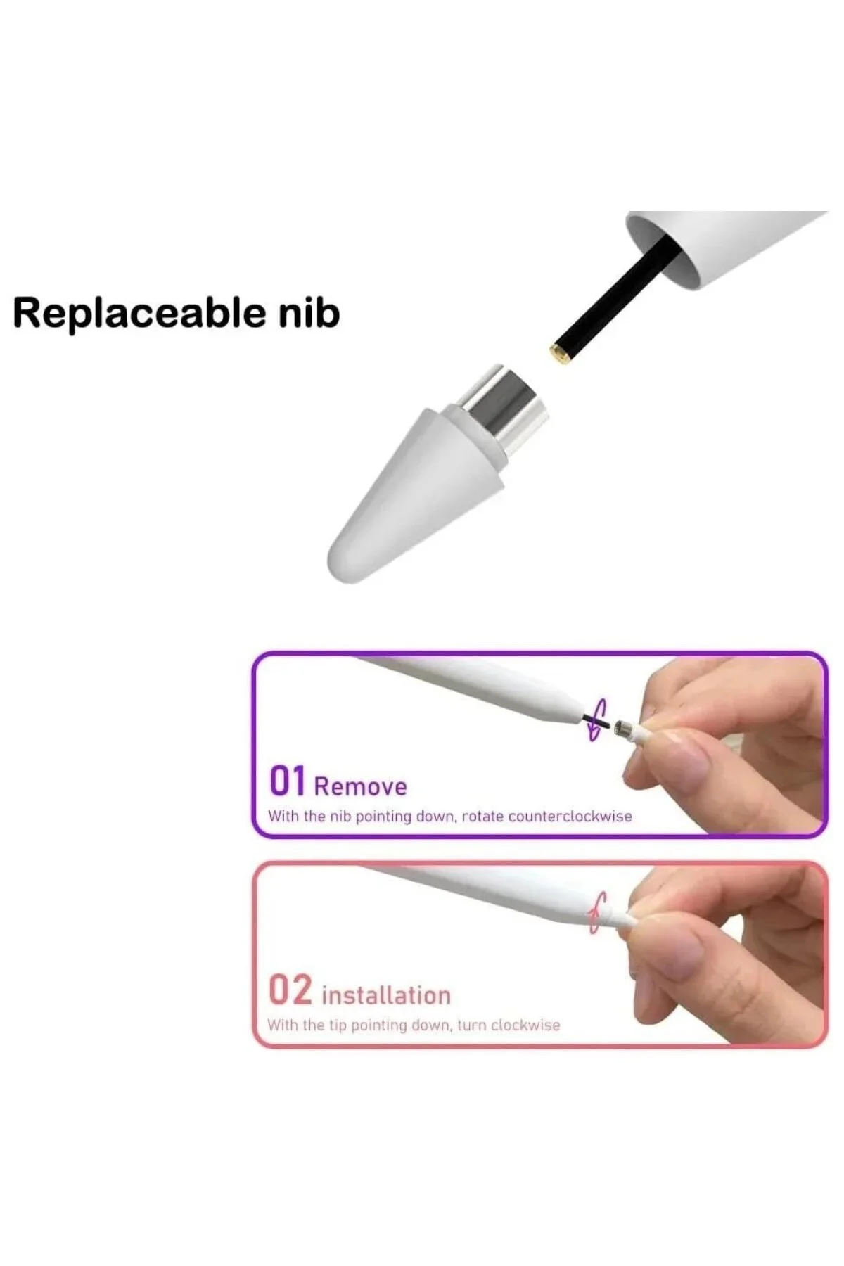 Universal Dokunmatik Stylus Kalem LED Göstergeli Manyetik Gövdeli