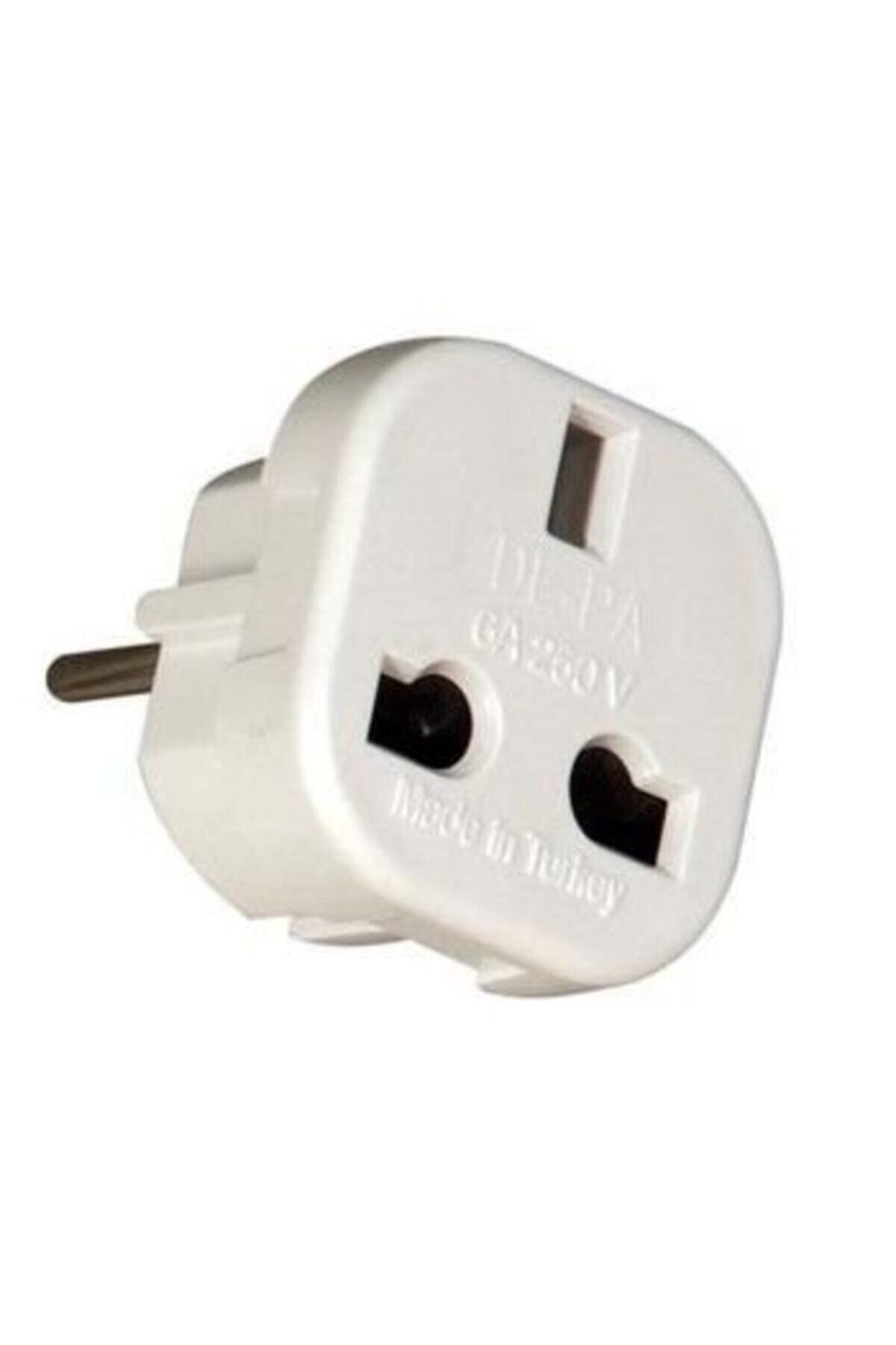 Üniversal Ingiliz Çevirici Beyaz Erkek Elektrik Topraklıpriz Dönü