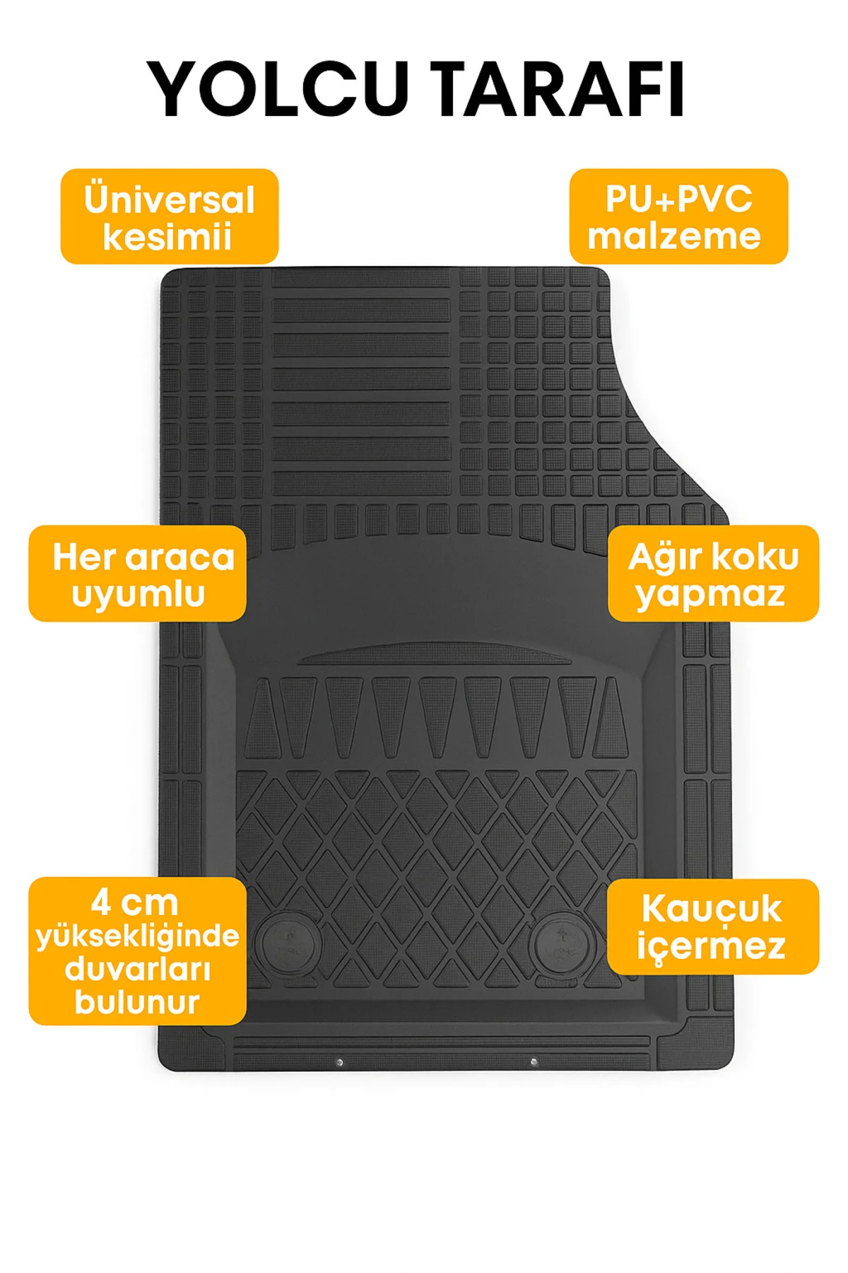 Universal Kesim 3D Havuzlu Oto Paspas Takımı | 5 Parça | PU+PVC - Kokusuz ve Yıkanabilir Fiyatı, Yorumları ve Özellikleri