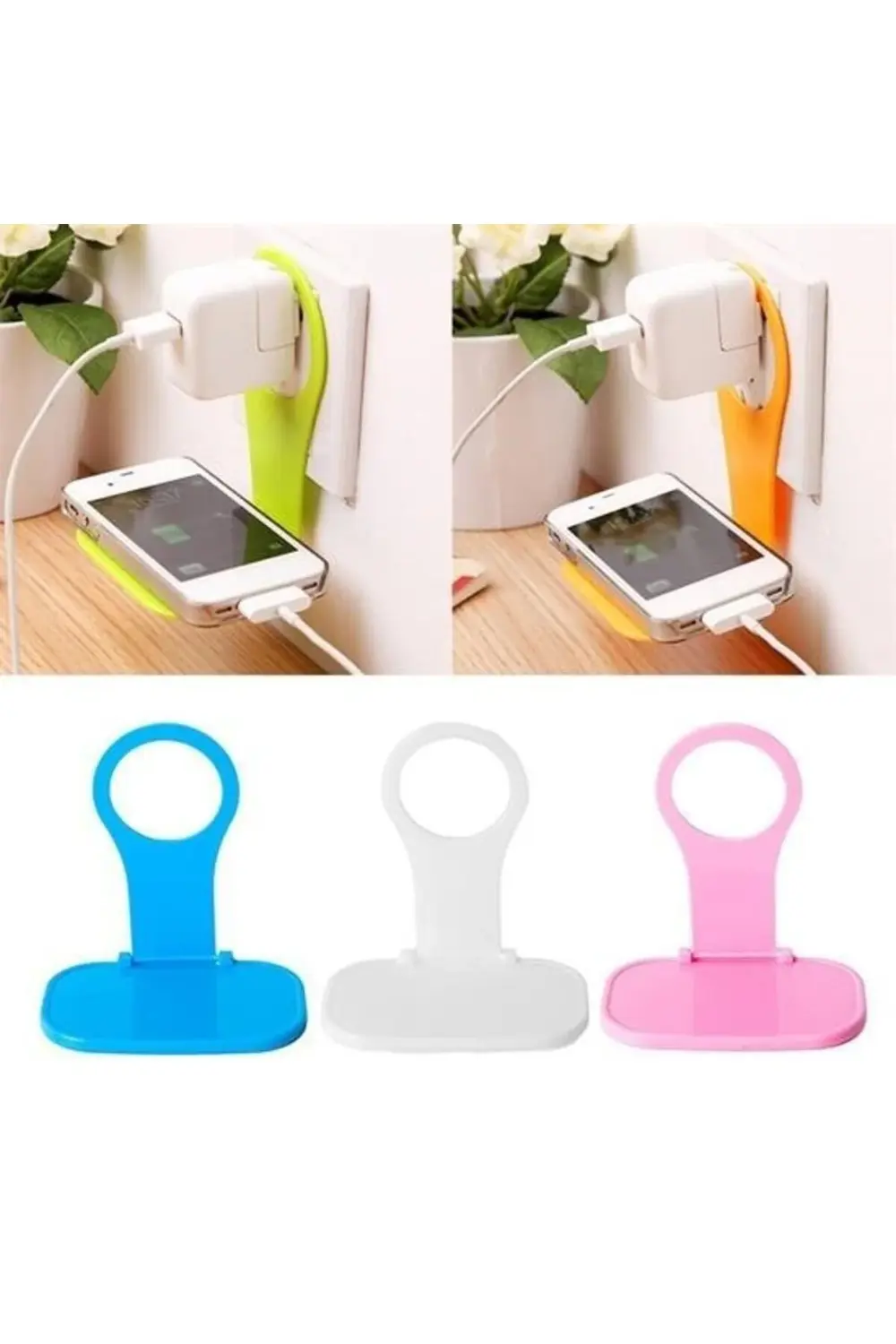 ® Universal Mobil Şarj Priz Askısı ve Telefon Tablet Tutucu Stand