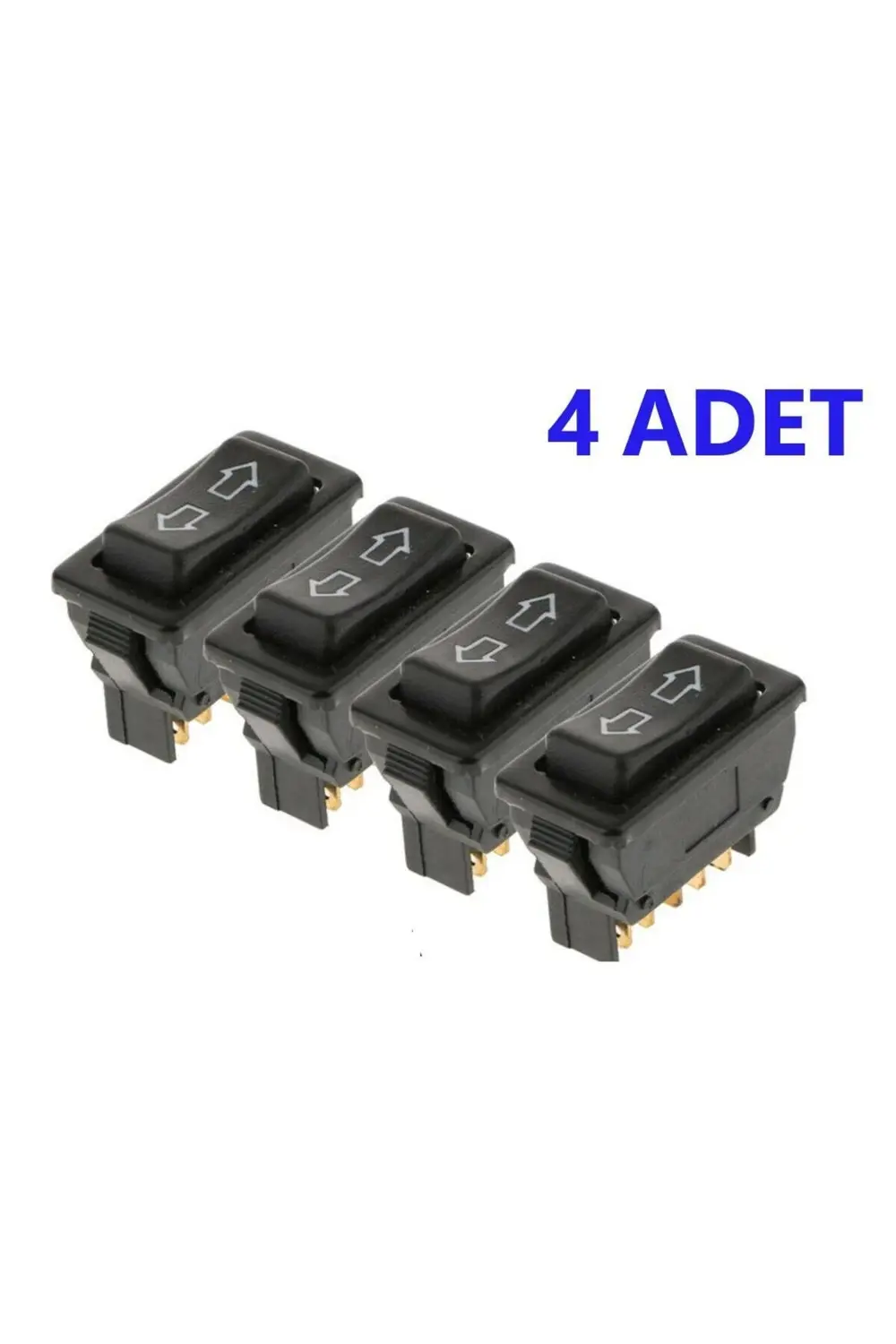 ÜNİVERSAL OK İŞARETLİ CAM DÜĞMESİ ANAHTARI 4 ADET 5 PİNLİ