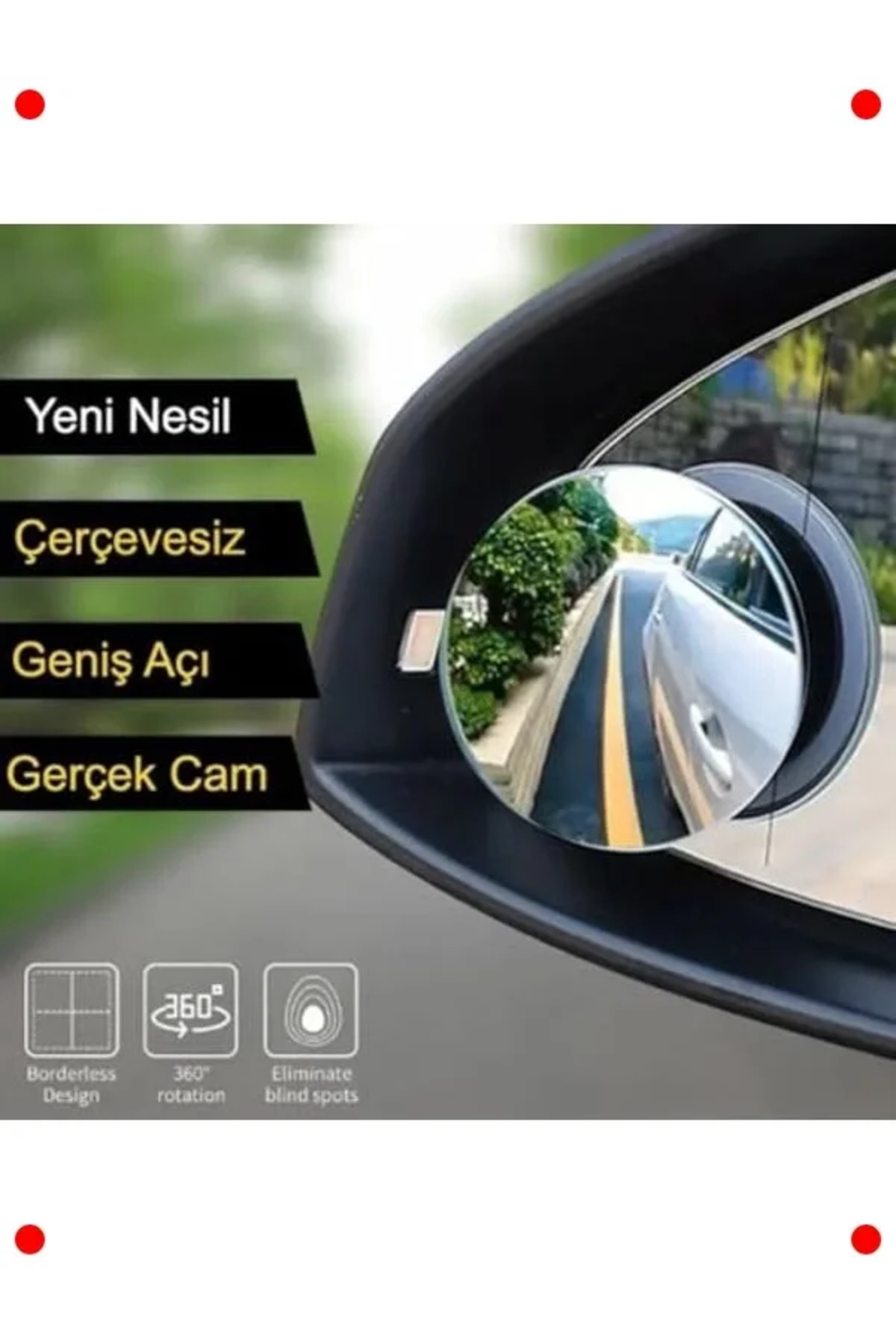 Universal Oynar Başlıklı Kör Nokta Aynası, 2'li Set