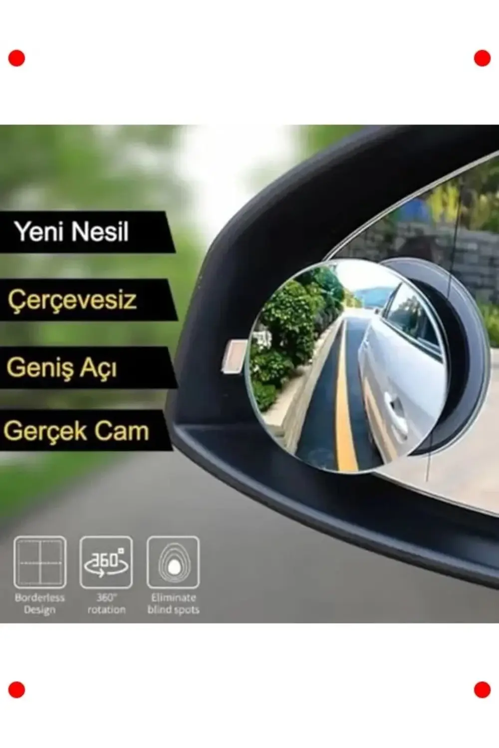 Universal Oynar Başlıklı Kör Nokta Aynası, 2'li Set