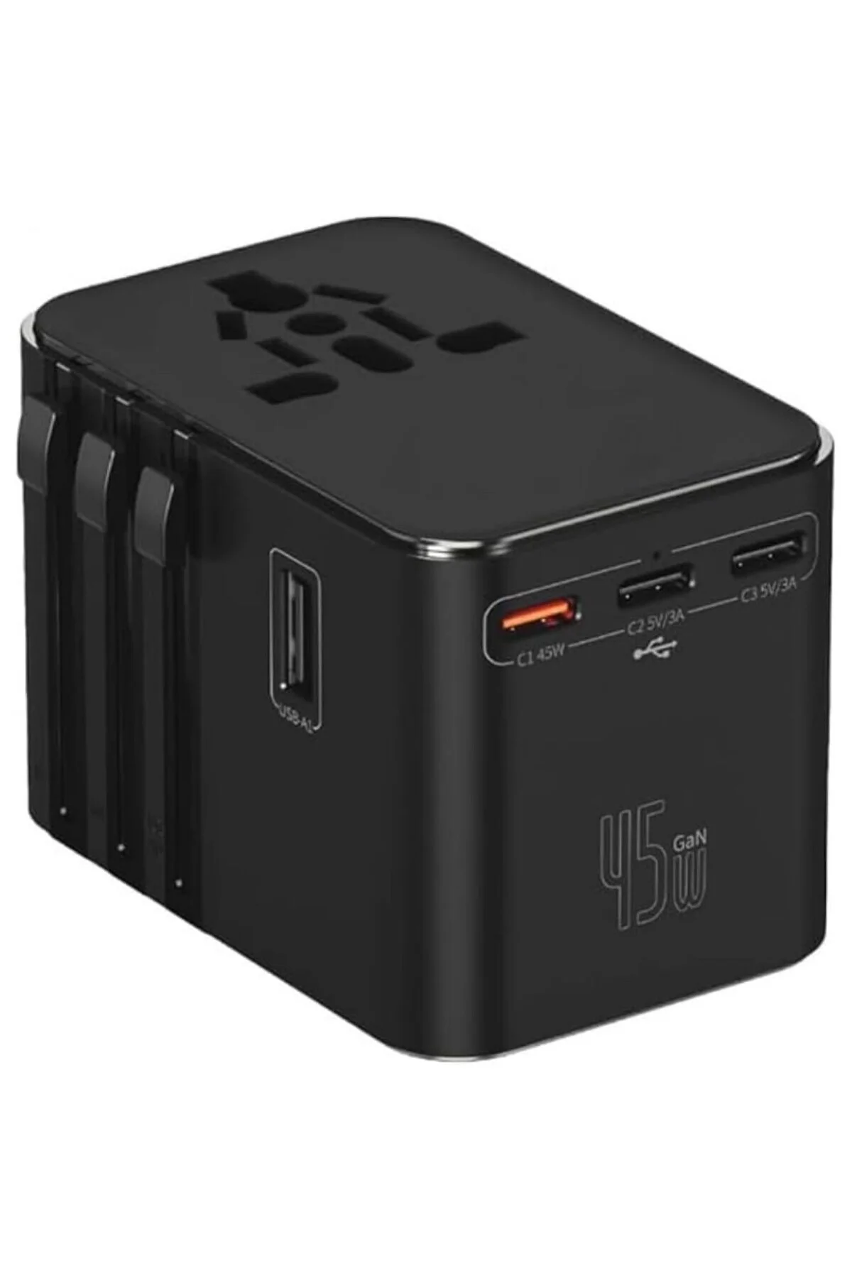 Universal Seyahat Priz Dönüştürücü Adaptör, 45W Şarj Cihazı, 2x U