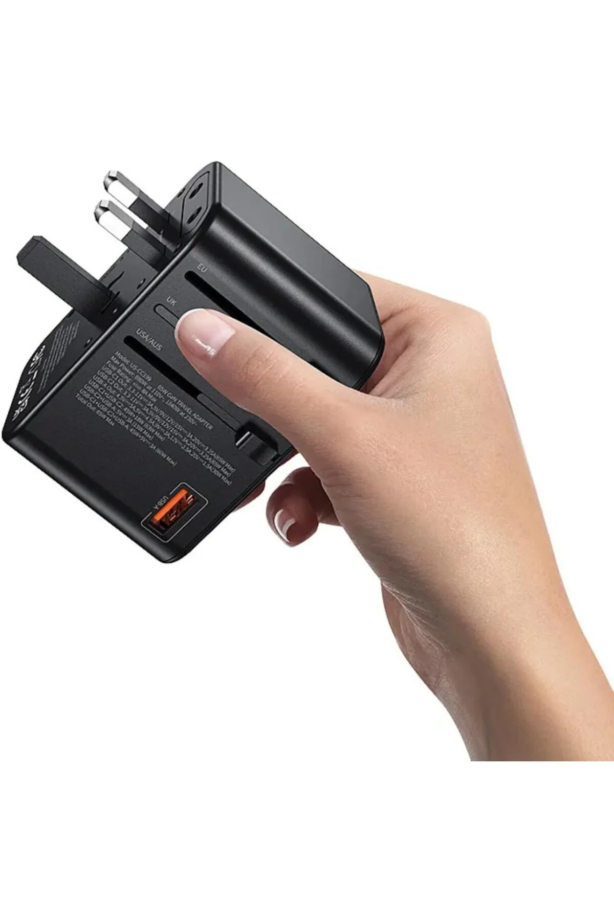 Universal Seyahat Priz Dönüştürücü Adaptör, 45W Şarj Cihazı, 2x U