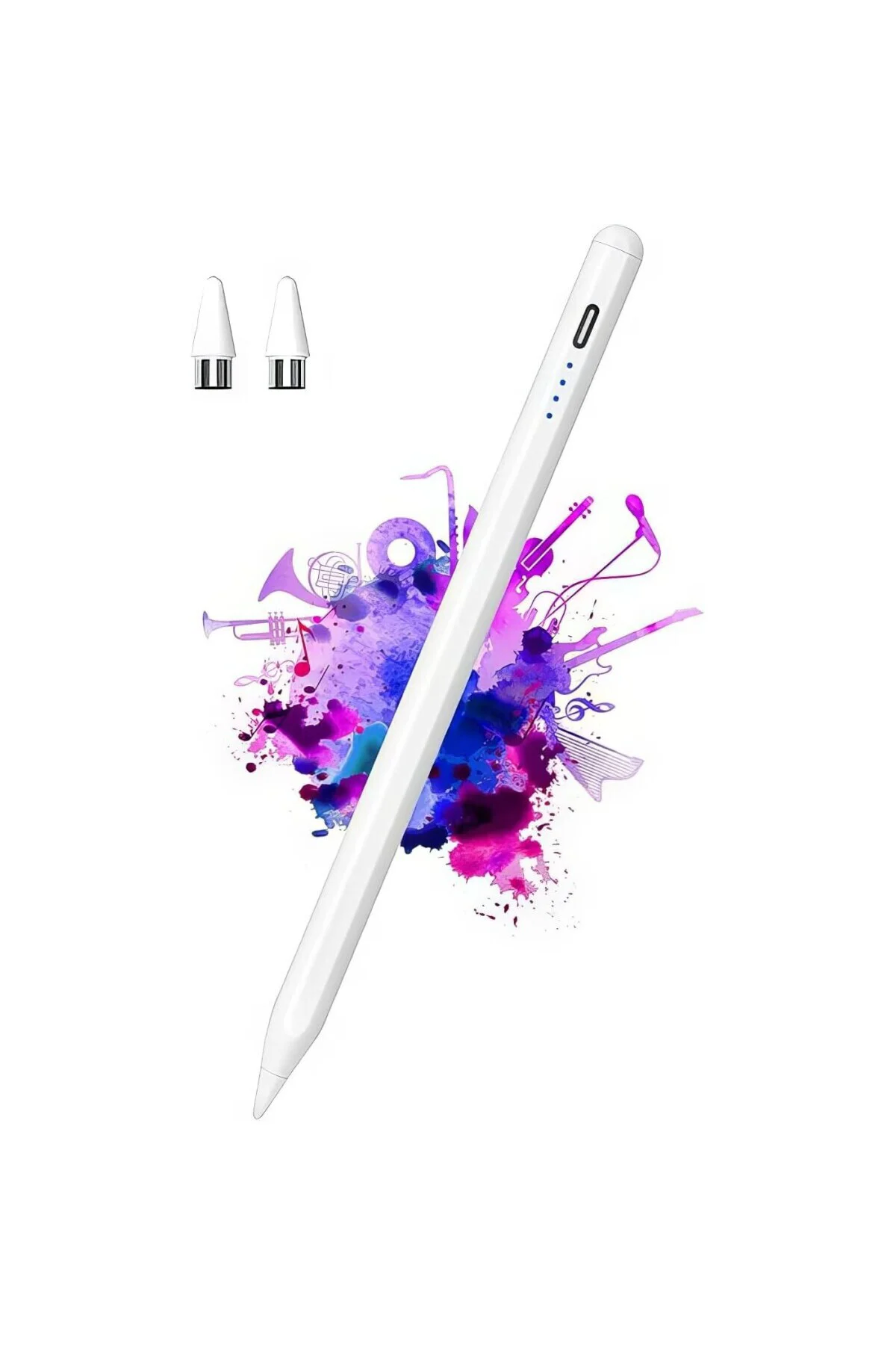 Universal Tablet Kalemi – Kapasitif Stylus, USB-C Şarjlı, 1.5 mm 
