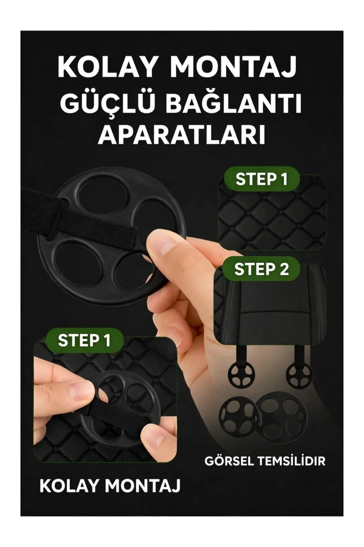Üniversal Uyumlu Kumaş Koltuk Minderi Kapitone Desen Terletmez Yedili Siyah Kırmızı Fiyatı, Yorumları ve Özellikleri