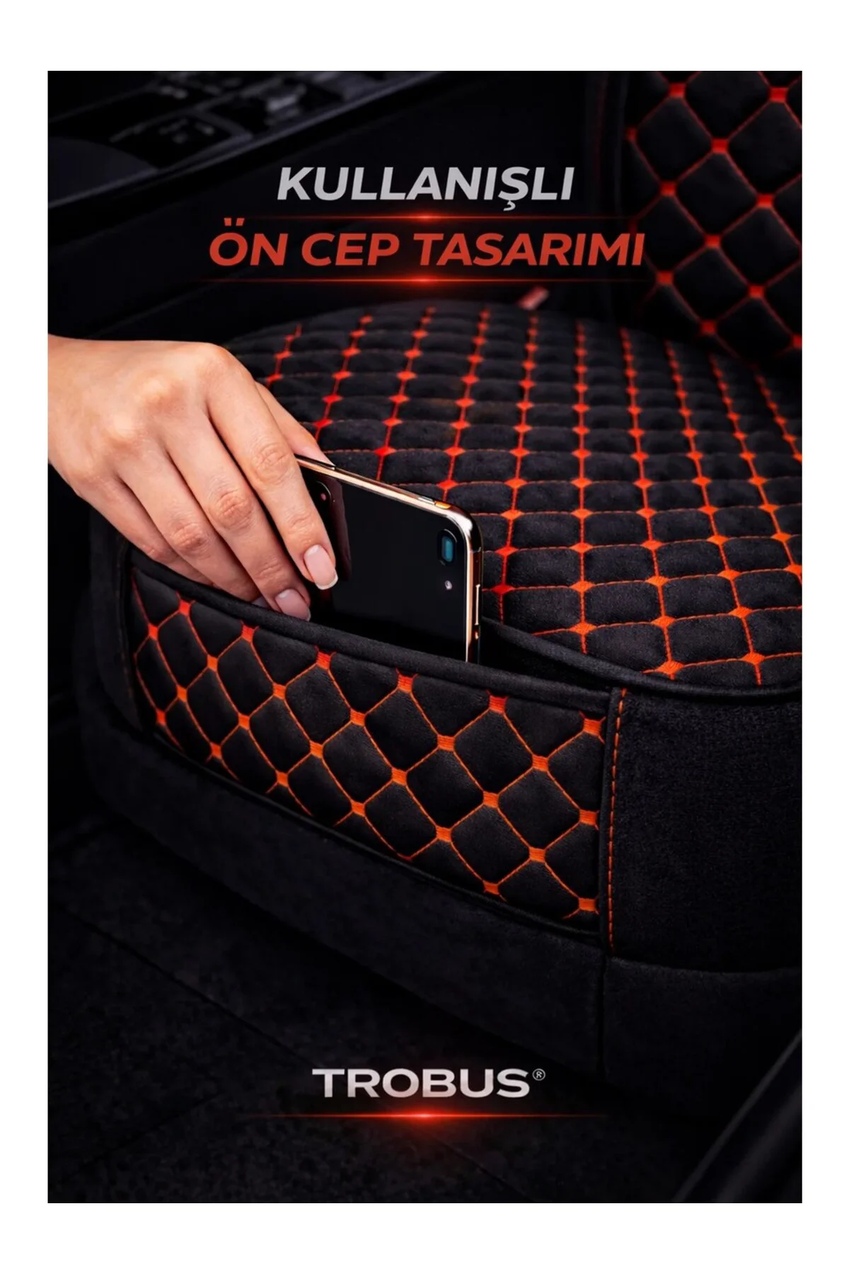 Üniversal Uyumlu Kumaş Koltuk Minderi Kapitone Desen Terletmez Yedili Siyah Kırmızı Fiyatı, Yorumları ve Özellikleri