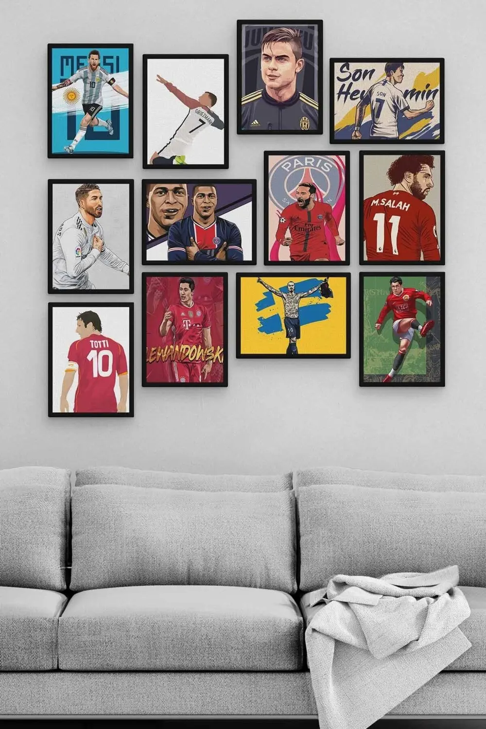 Ünlü Futbolcular 12 Parça Ahşap Mdf Tablo Zlltb401