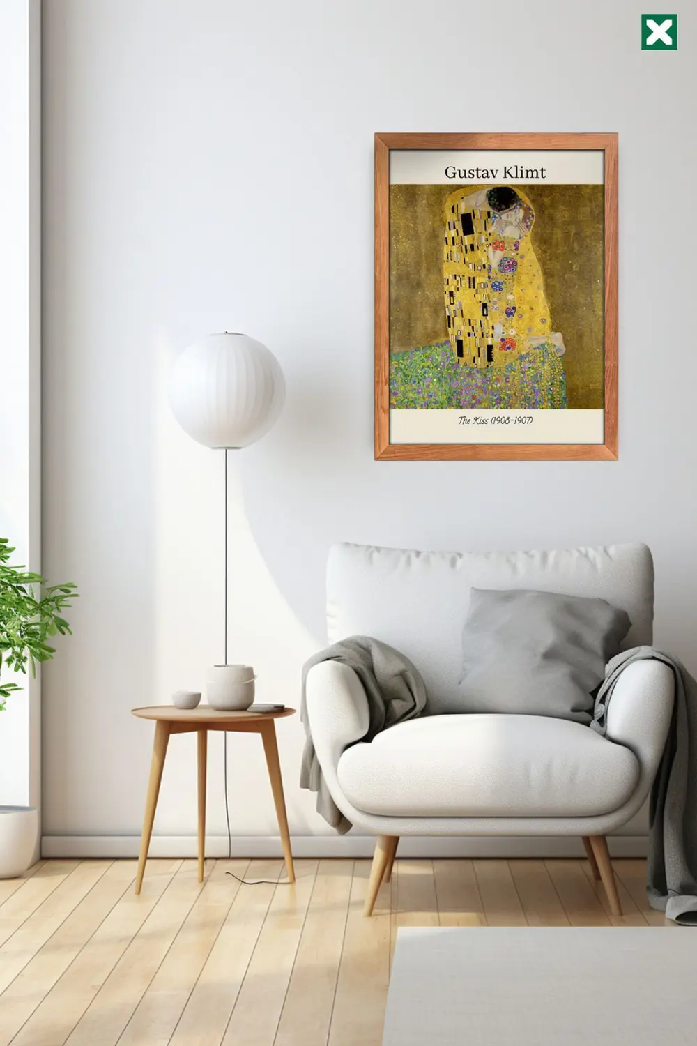 Ünlü Ressam Gustav Klimt 3' lü Set, Çerçeve Görünümlü Modern Mdf 