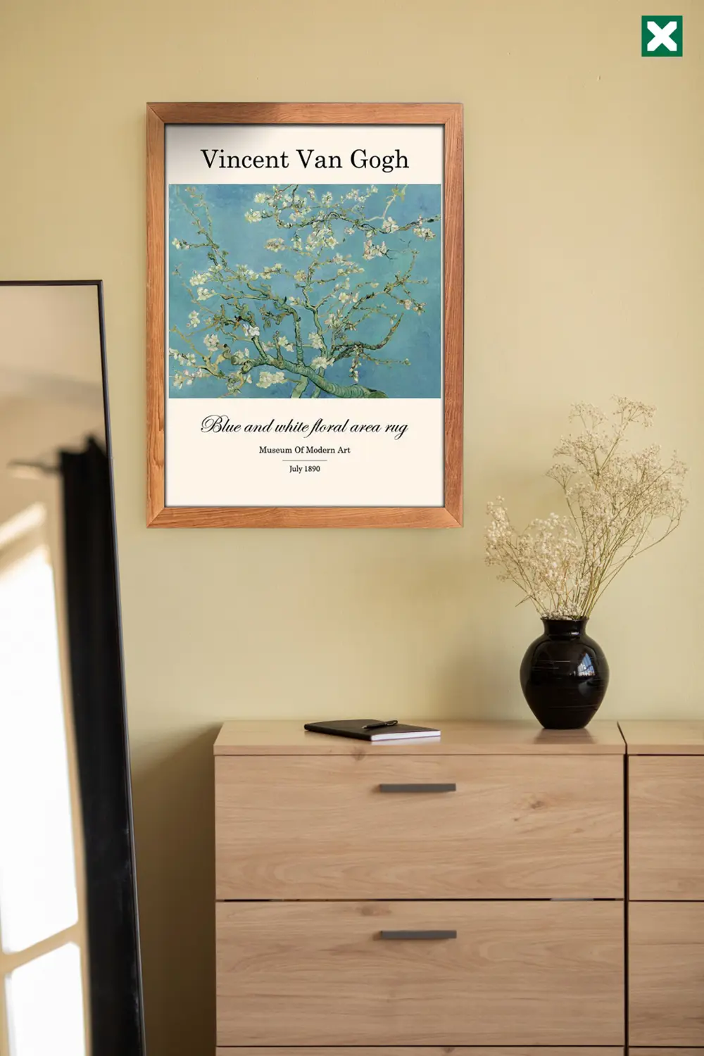 Ünlü Ressam Vincent van Gogh 3' lü Set, Çerçeve Görünümlü Modern 