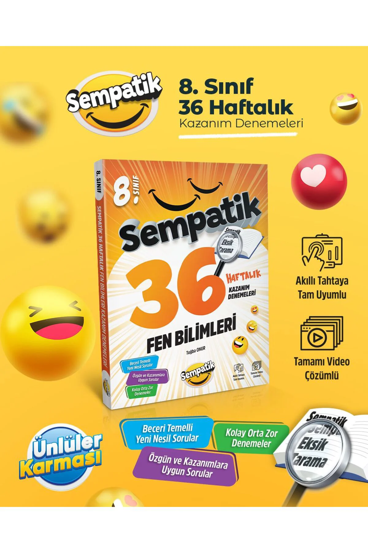 Ünlüler 8. Sınıf Fen Bilimleri SET 36 Haftalık Kazanım Denemeleri