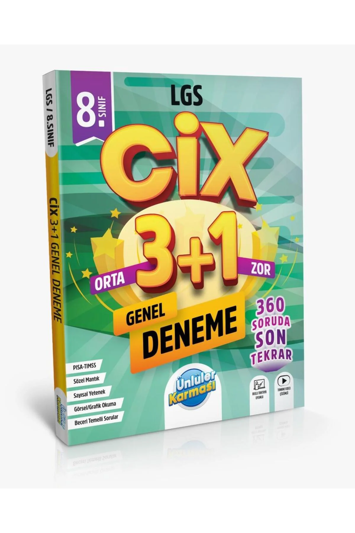 Ünlüler 8. Sınıf LGS Cix Genel 3+1 Deneme Ünlüler Yayınları
