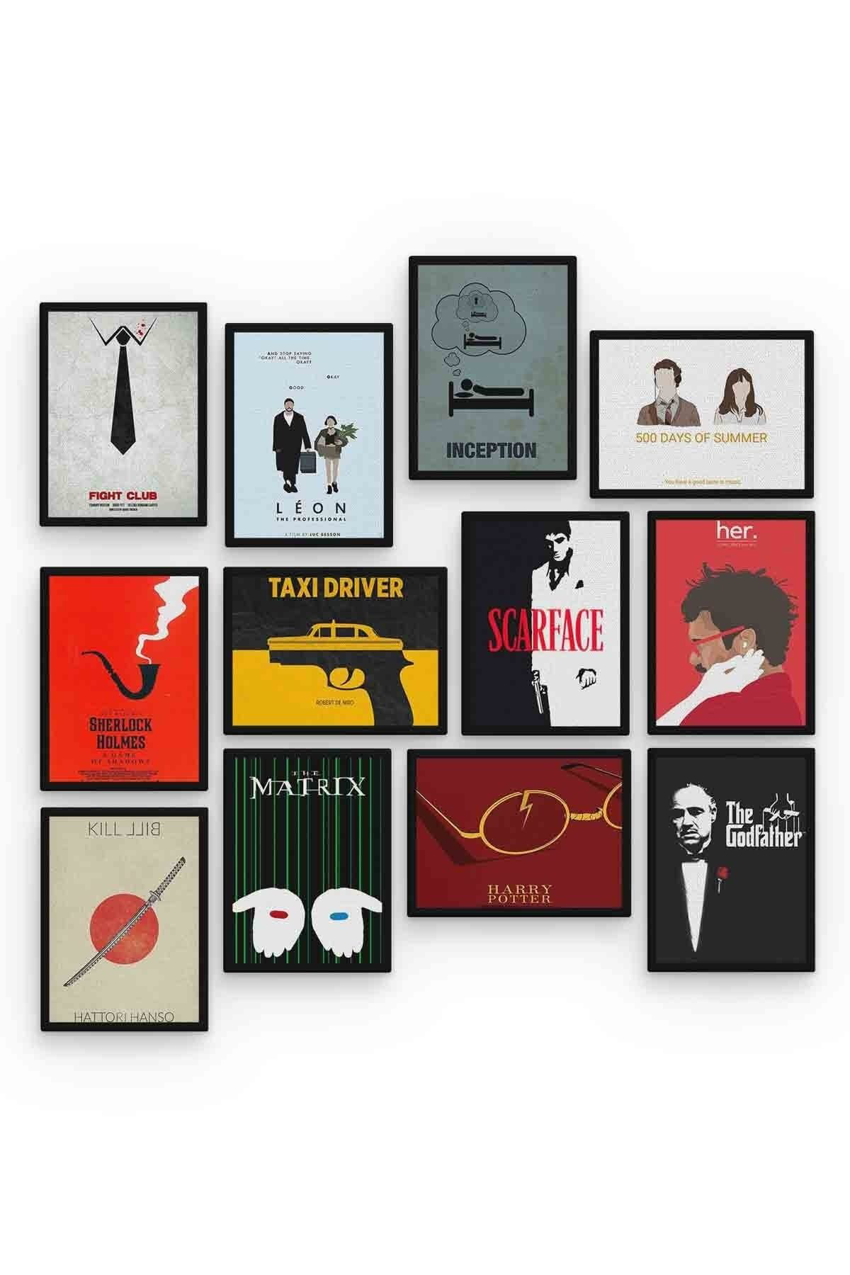 Unutulmaz Filmler 12 Parça Mdf (ahşap) Tablo Ofis Boyu 