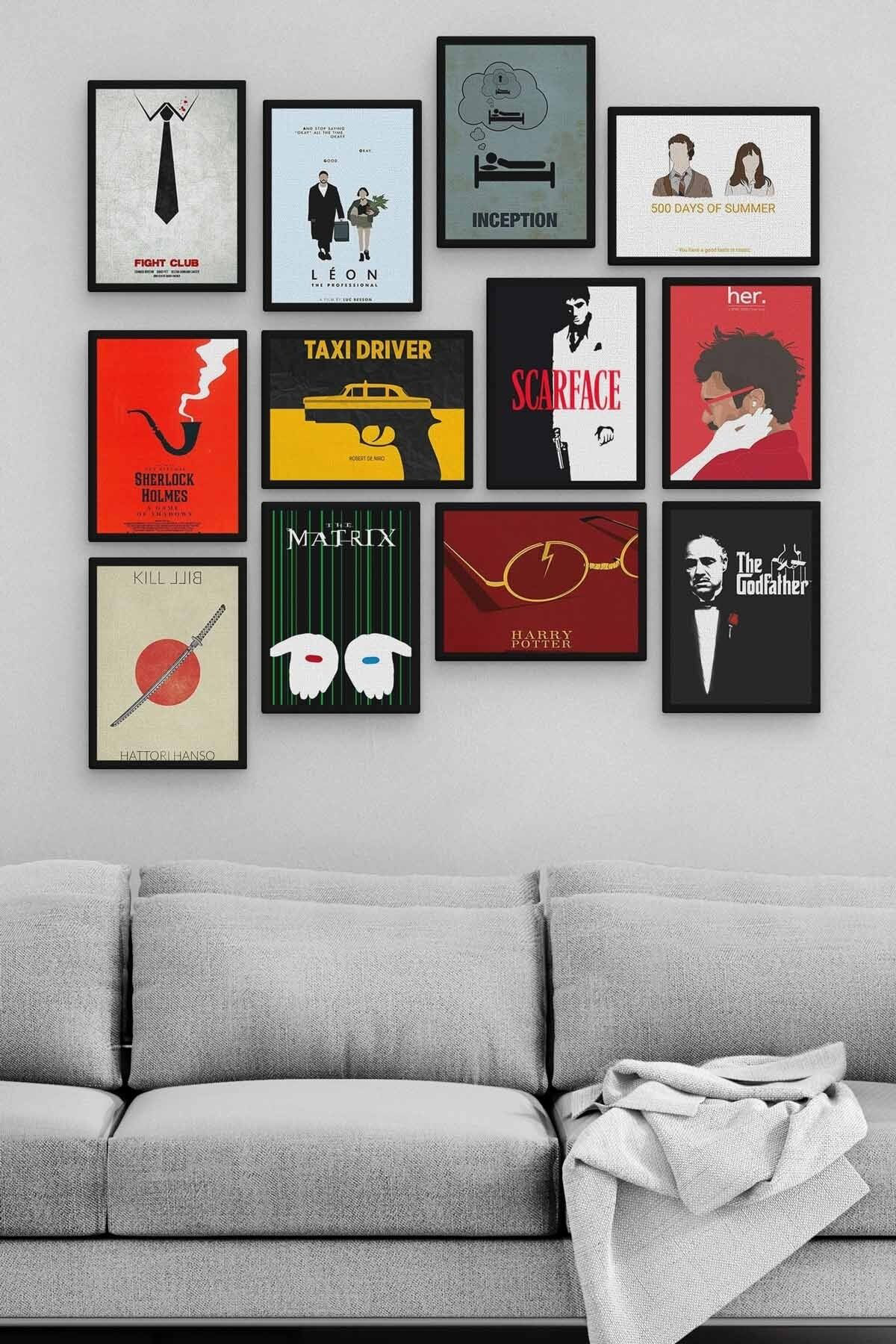 Unutulmaz Filmler 12 Parça Ahşap Mdf Tablo Zlltb399