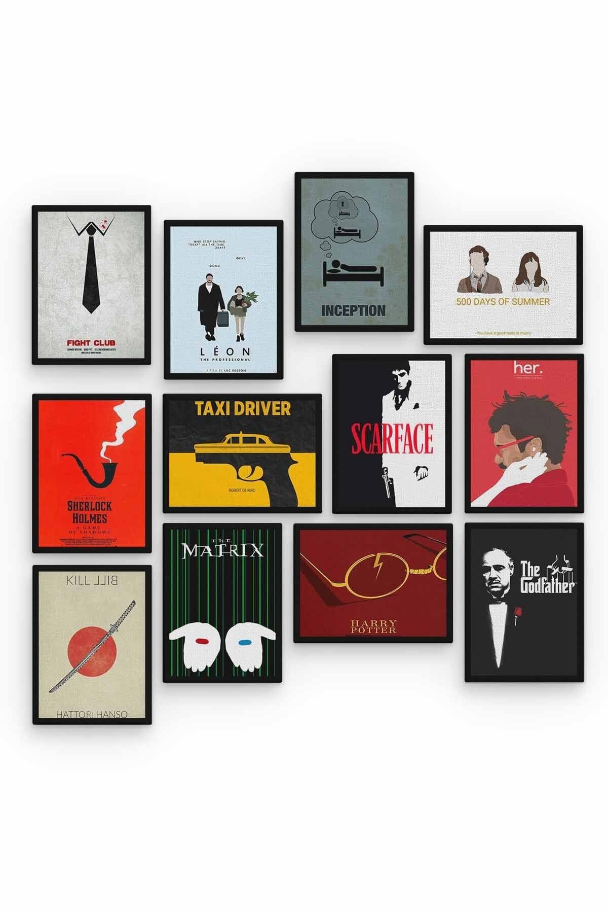Unutulmaz Filmler 12 Parça Ahşap Mdf Tablo Zlltb399