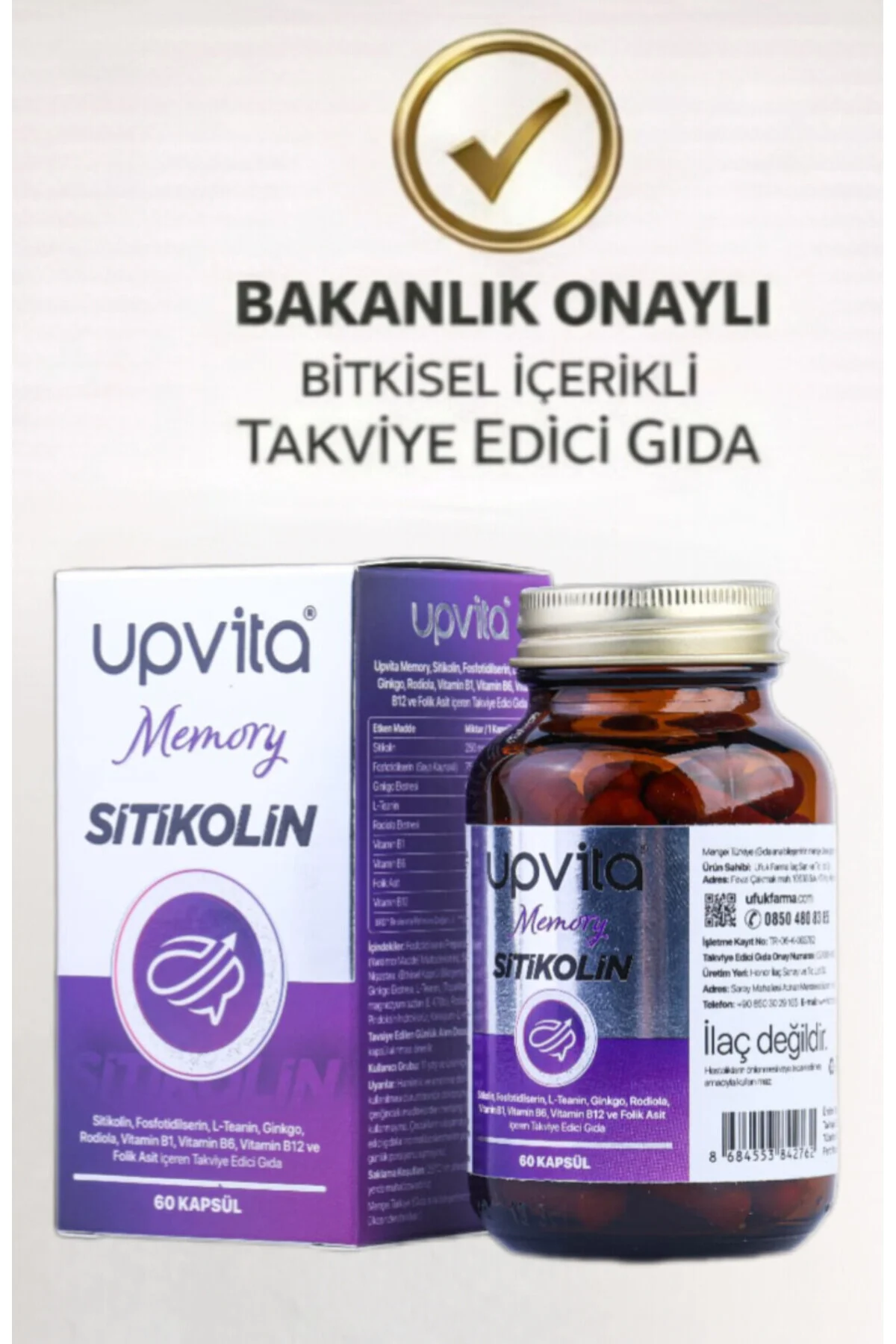 UPVİTA SİTİKOLİN MEMORY 60KP (UFUK FARMA)