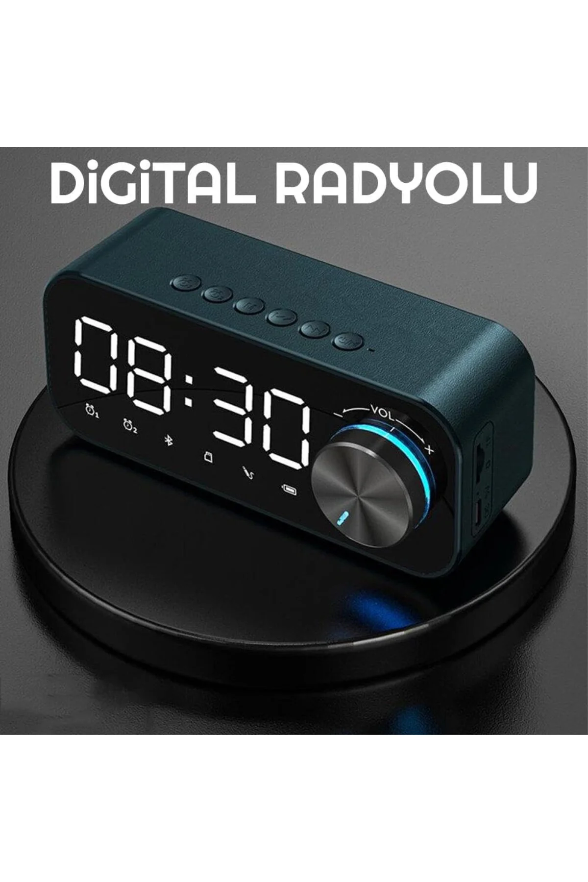 UpWay Dijital Çalar Saat LED Ekran Bluetooth Hoparlör MP3 FM Radyo Alarm Masa Saati