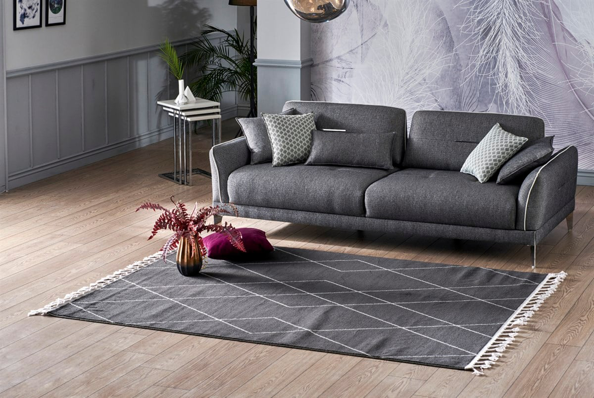 Urban Koleksiyonu Yumuşak Dokulu Etnik Detaylara Sahip Modern Hal