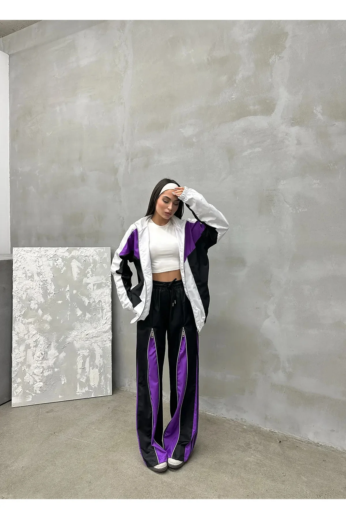 Urban Zip Track Pant – Blok Detaylı Urban Zip Track Pant – Blok Detaylı