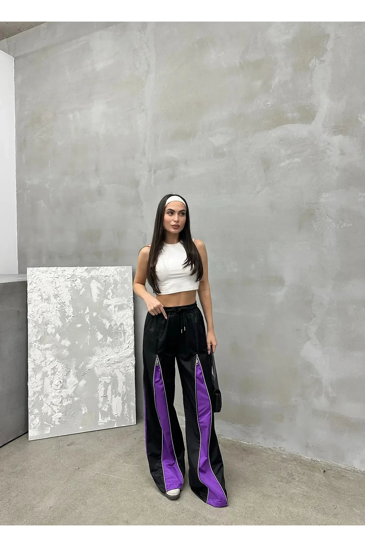 Urban Zip Track Pant – Blok Detaylı Urban Zip Track Pant – Blok Detaylı