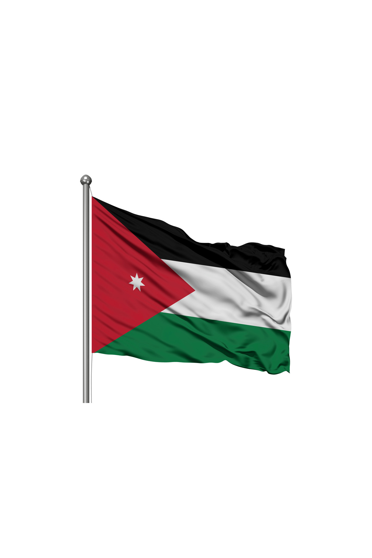 Ürdün Devleti Bayrağı - Premium Raşel Kumaş 150x225cm