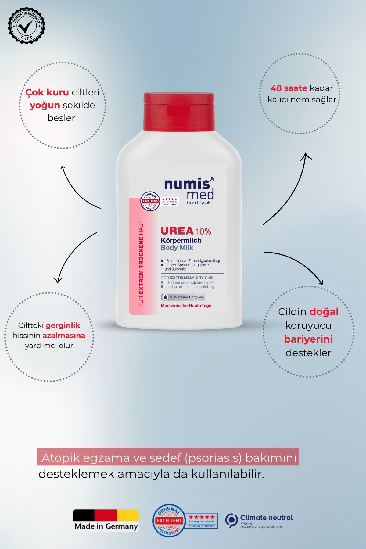 UREA %10 Vücut Sütü 300 ml - Çok Kuru Ciltler İçin Yoğun Nem ve Onarıcı Bakım UREA %10 Vücut Sütü 300 ml - Çok Kuru Ciltler İçin Yoğun Nem ve Onarıcı Bakım