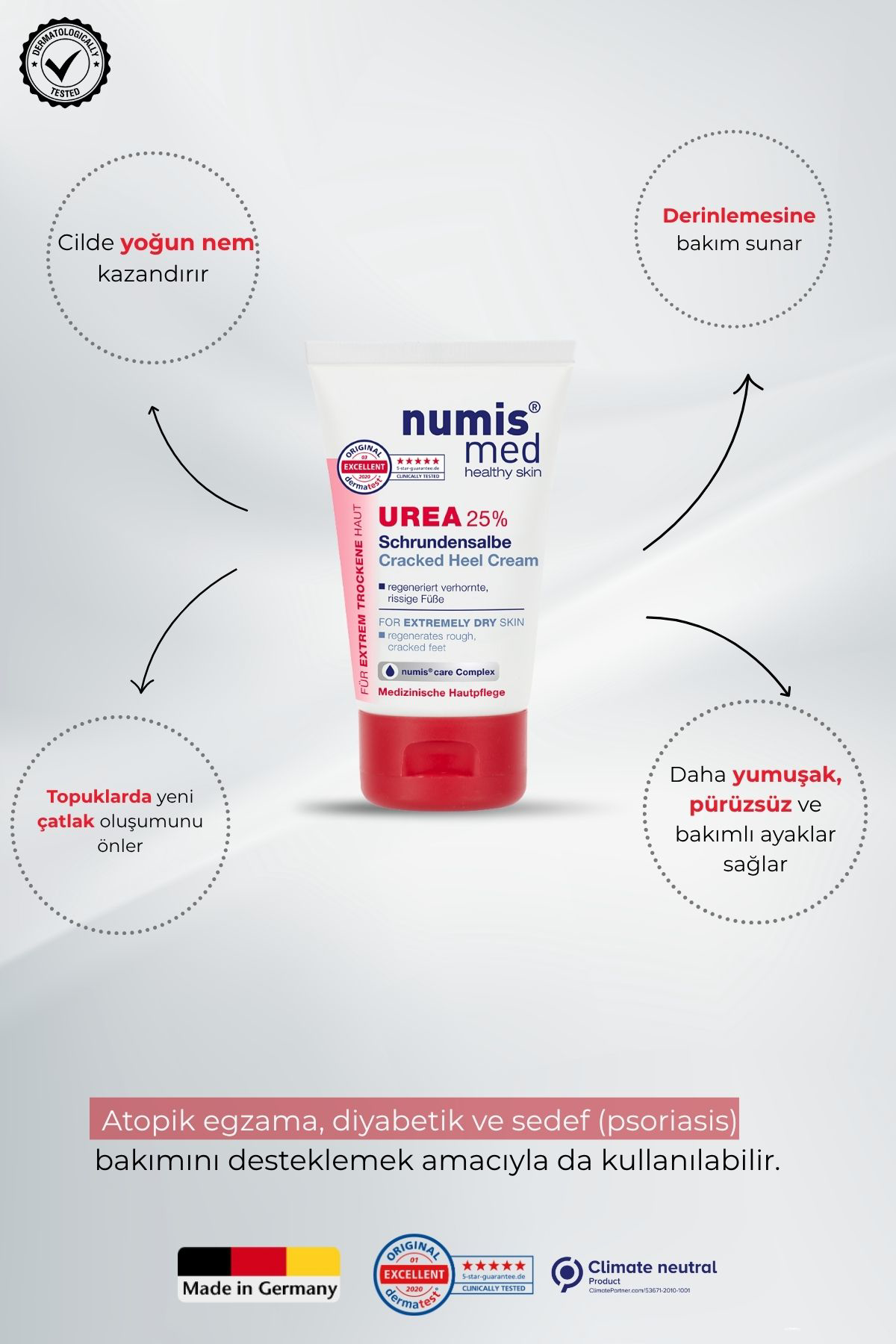 UREA %25 Topuk Çatlak Kremi 50 ml - Çok Kuru ve Sertleşmiş Ayaklar İçin Yoğun Bakım