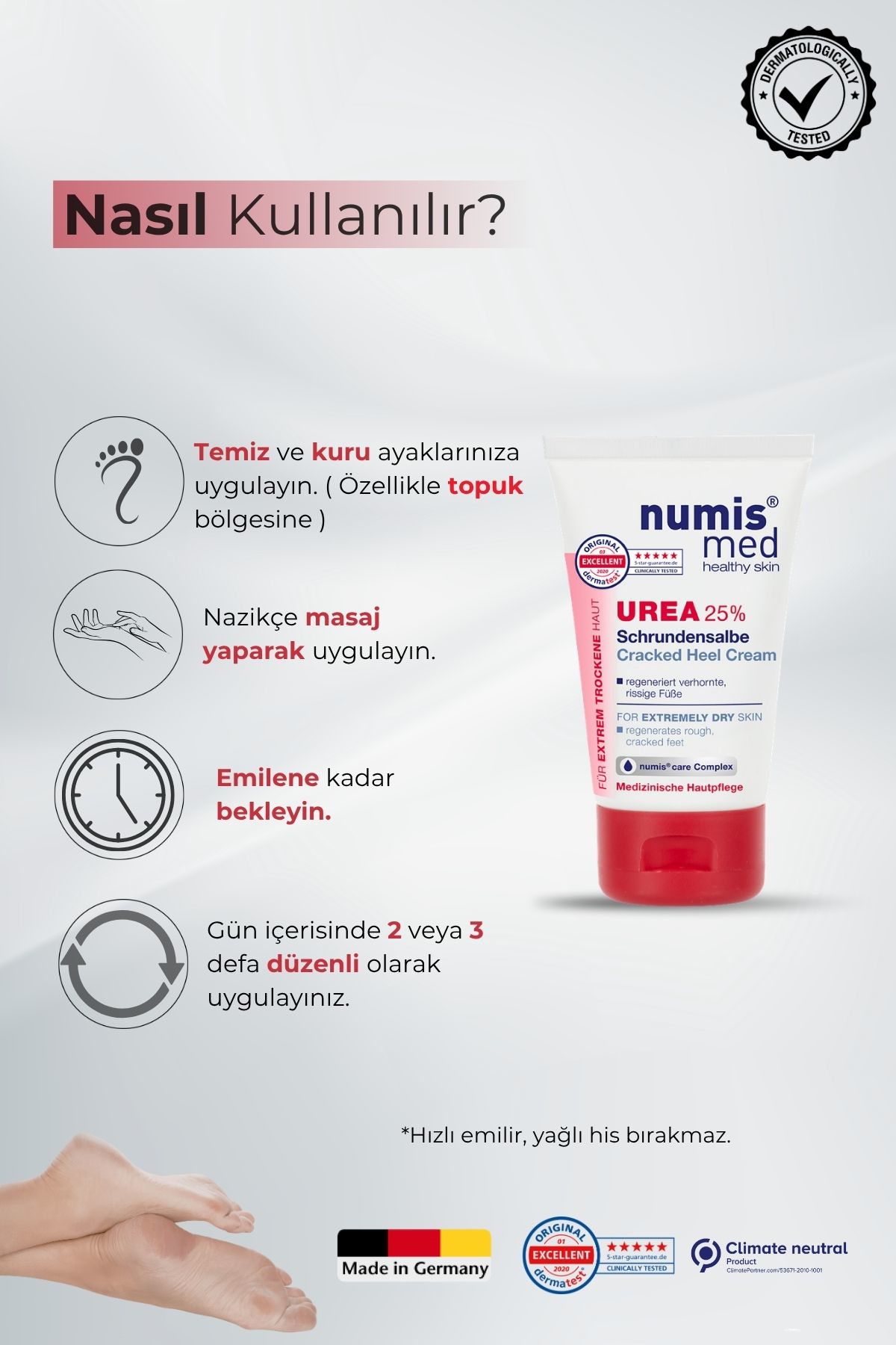 UREA %25 Topuk Çatlak Kremi 50 ml - Çok Kuru ve Sertleşmiş Ayaklar İçin Yoğun Bakım