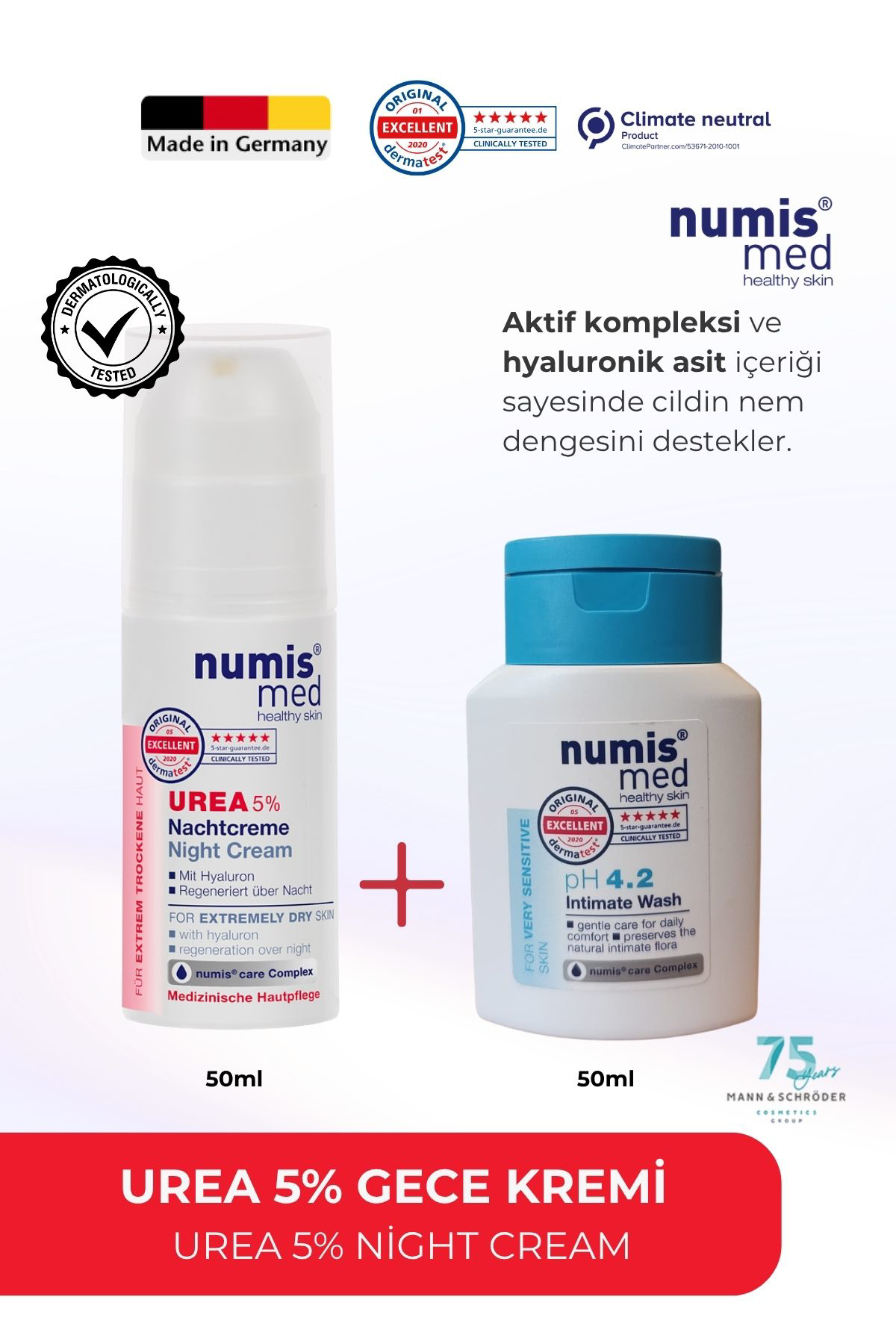 UREA %5 Gece Kremi 50 ml – Hyaluronik Asitli, Kuru ve Çok Kuru Ciltler İçin Yoğun Nem Bakımı