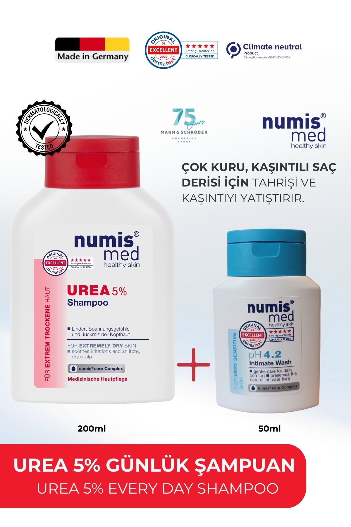 UREA %5 Şampuan 200 ml - Kuru, Kaşıntılı ve Tahrişe Eğilimli Saç Derisi İçin Arındırıcı Şampuan