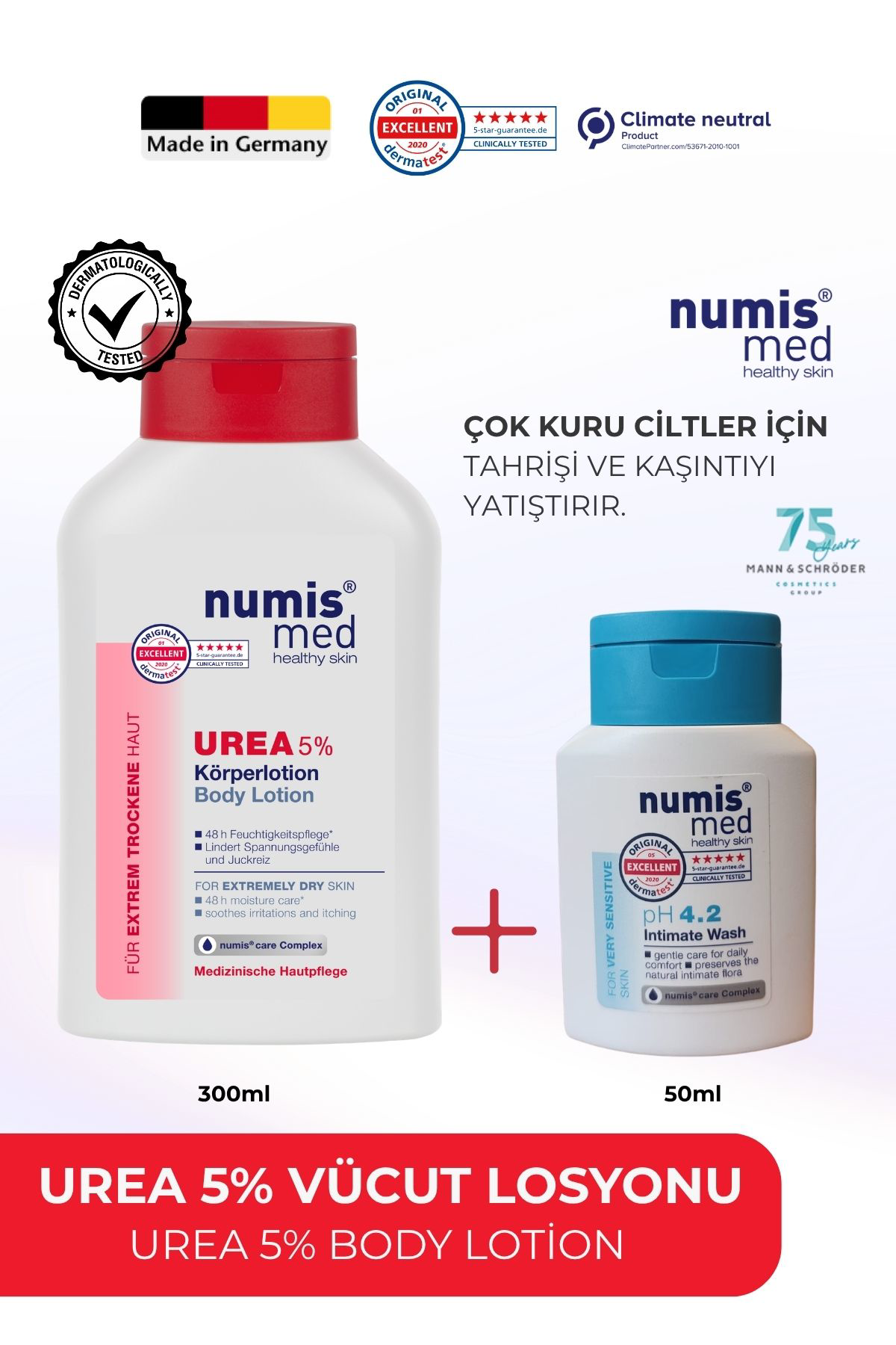 UREA %5 Vücut Losyonu 300 ml – Aşırı Kuru, Hassas ve Kaşıntılı Ciltler İçin Nemlendirici