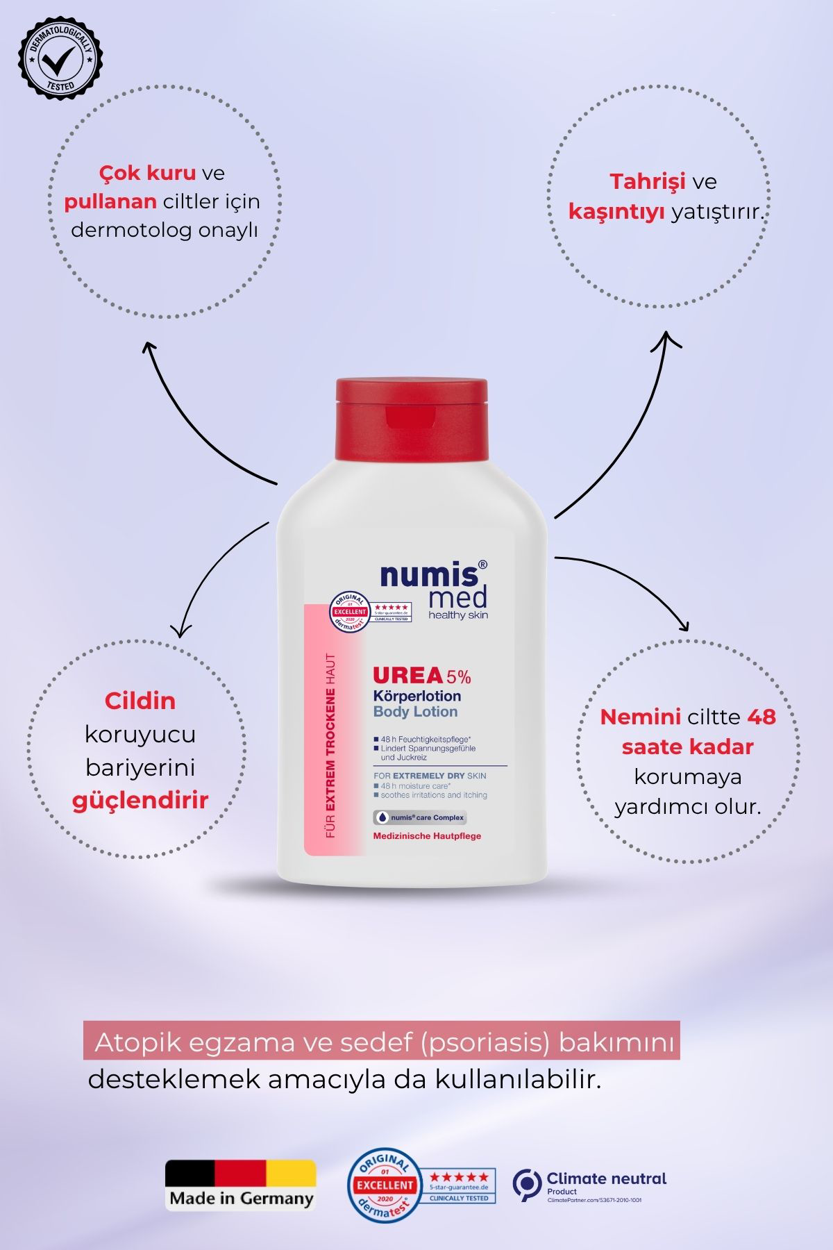 UREA %5 Vücut Losyonu 300 ml – Aşırı Kuru, Hassas ve Kaşıntılı Ciltler İçin Nemlendirici